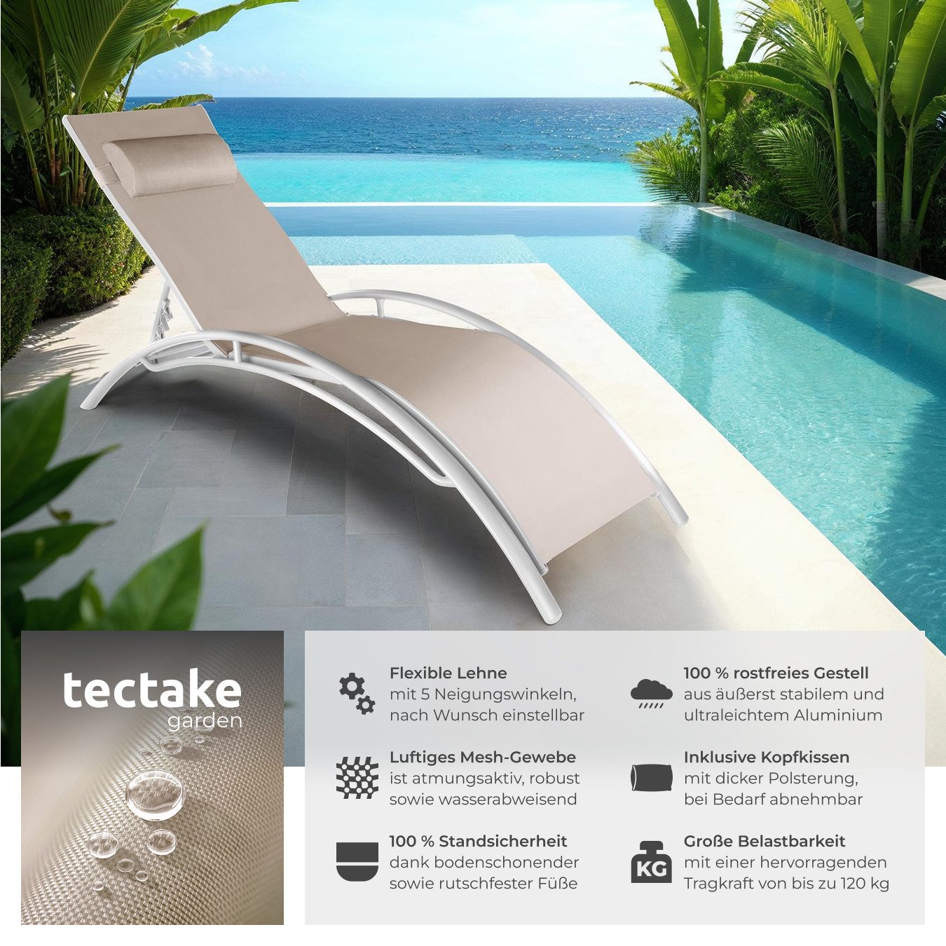 tectake Gartenliege 2er Set Gartenliege, Set, günstig online kaufen