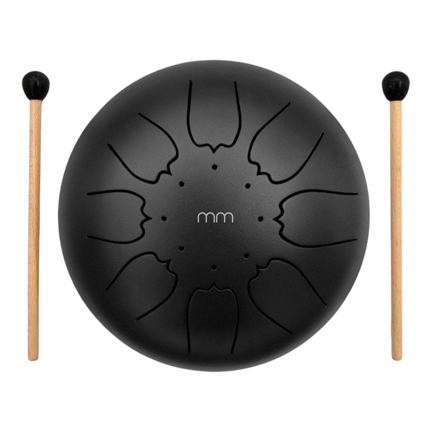Mikamax Spielzeug-Musikinstrument Zungentrommel Instrument aus Metall Tongue Drum mit Trommelstöcken