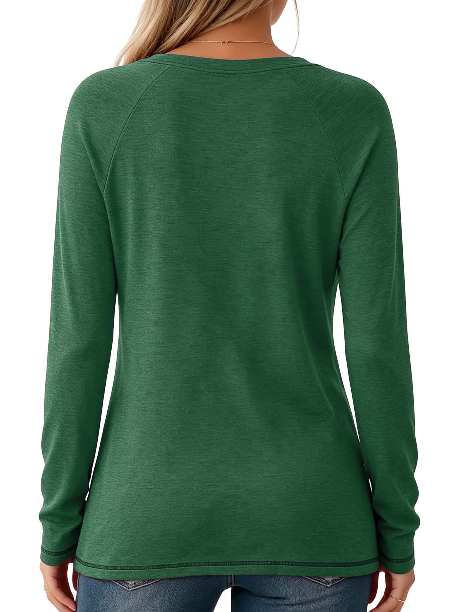 PYLIKE Print-Shirt Damen V-Ausschnitt Longsleeve mit Löwenzahn Print-Shirt Geeignet für den täglichen Gebrauch im Büro und zu Hause – Bild 2 von 5