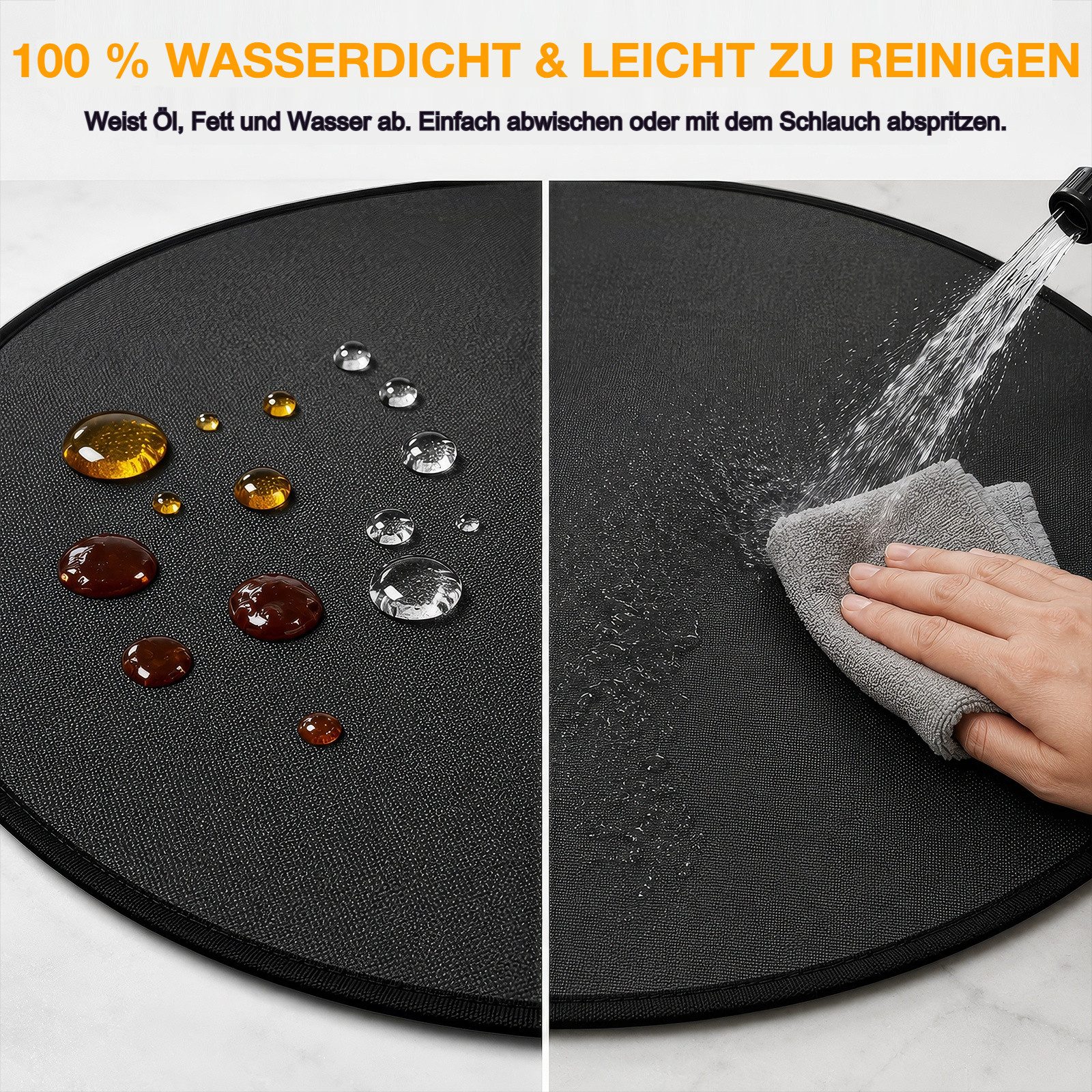 BlingBin Bodenschutzmatte Feuerfeste Unterlage Rund 120cm/48Zoll, Feuerschutzmatte Feuerschale, 1er Set, 1-St., Produktgröße: 120 x 120 cm, Material: Feuerfeste – Bild 5 von 5