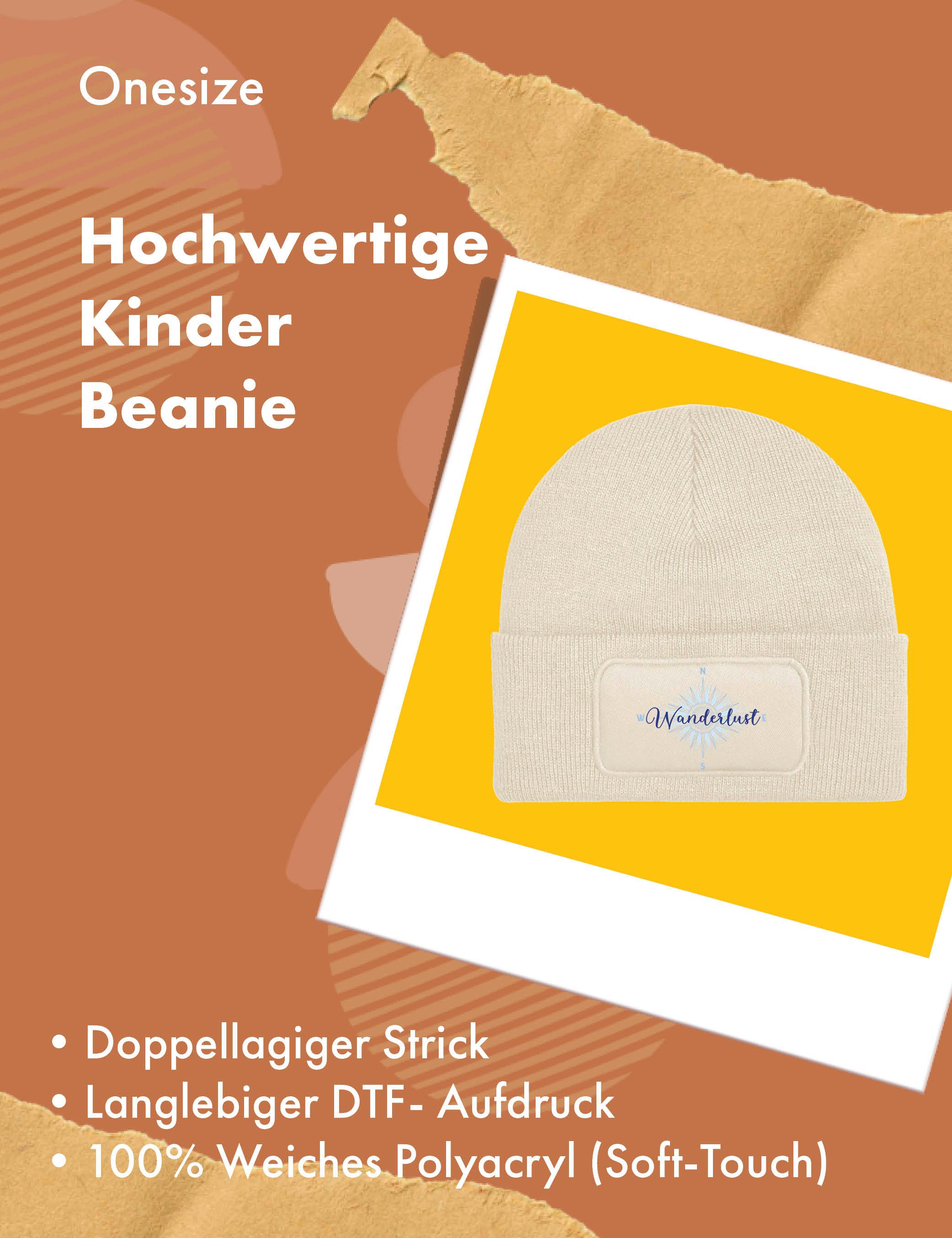 Youth Designz Beanie Unisex Kinder Beanie Mütze "Wanderlust" Natur Print Geschenk mit lustigen Aufdruck für Jungen und Mädchen Statement