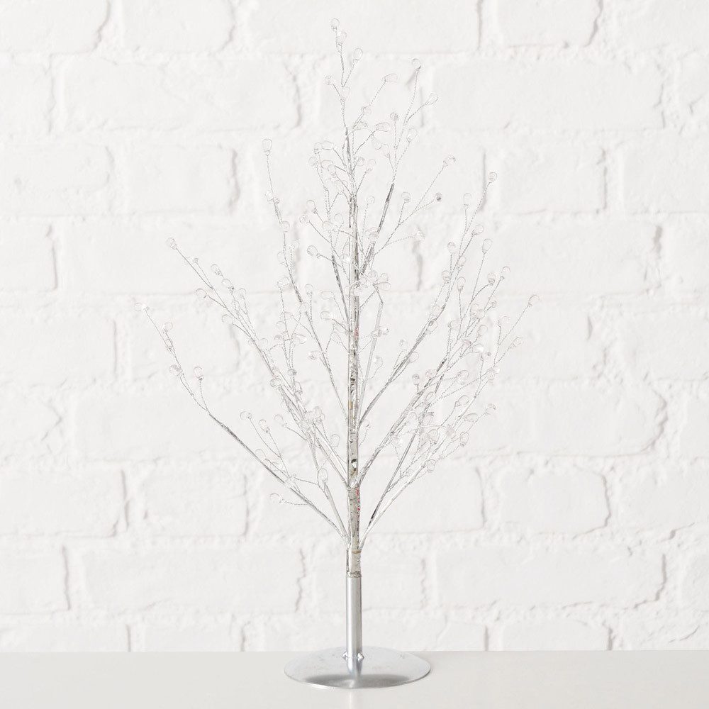 BOLTZE Dekoobjekt Dekobaum GLOOMY silber transparent Metallbaum mit Kunststoff H40cm Wei