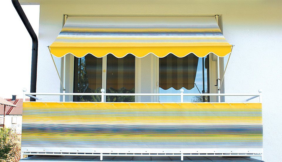 Angerer Freizeitmöbel Klemmmarkise gelb-grau, Ausfall: 150 günstig online kaufen