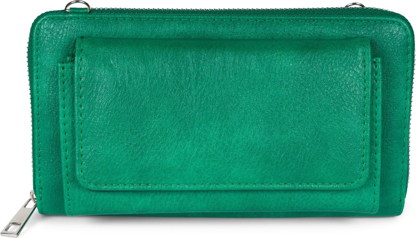 styleBREAKER Smartphonetasche Smaragdgrün Geldbörse (1-tlg), mit Handyfach Unifarben