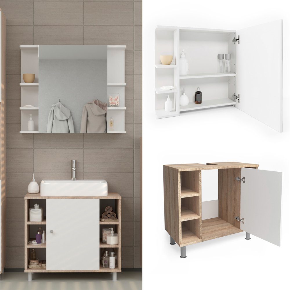 Vicco Badmöbel-Set Fynn, Sonoma, 2 Teile, günstig online kaufen