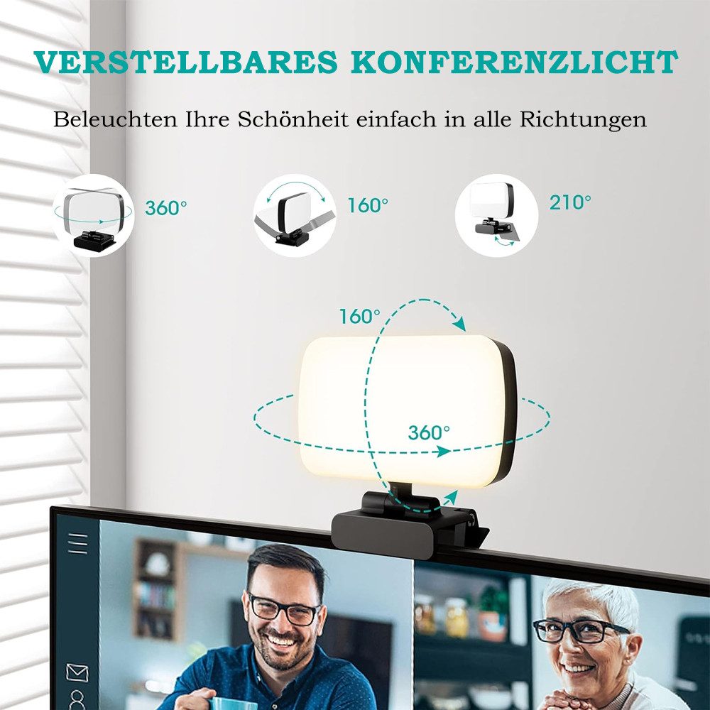 TUWENA Ringlicht Videokonferenz Selfie 120 Lampenperlen LED –Fülllichter 360 Rotatable, 3 Farbtemperaturen 10 Helligkeitsstufengeeignet USB betriebenes Laptop – Bild 4 von 5