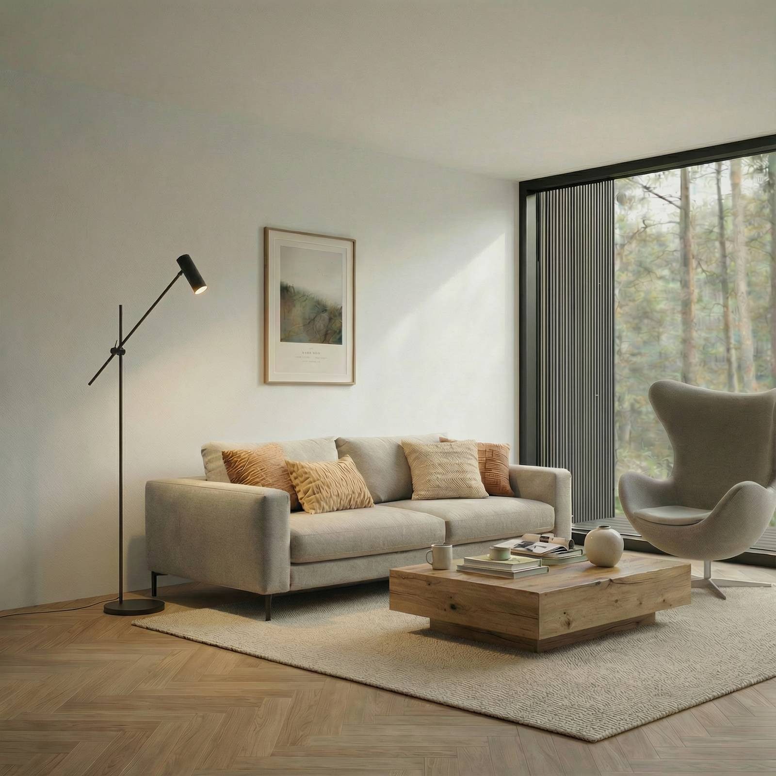 Lindby Stehlampe Vilo, Metall, Schwarz IP20, 1 x 10 W LED