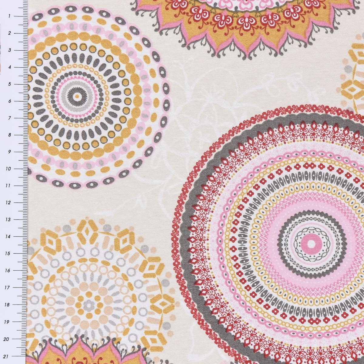 Tischläufer bunt Tischläufer Mandala LEBEN. Muster beige SCHÖNER handmade 40x160cm, Leben Schöner Blumen