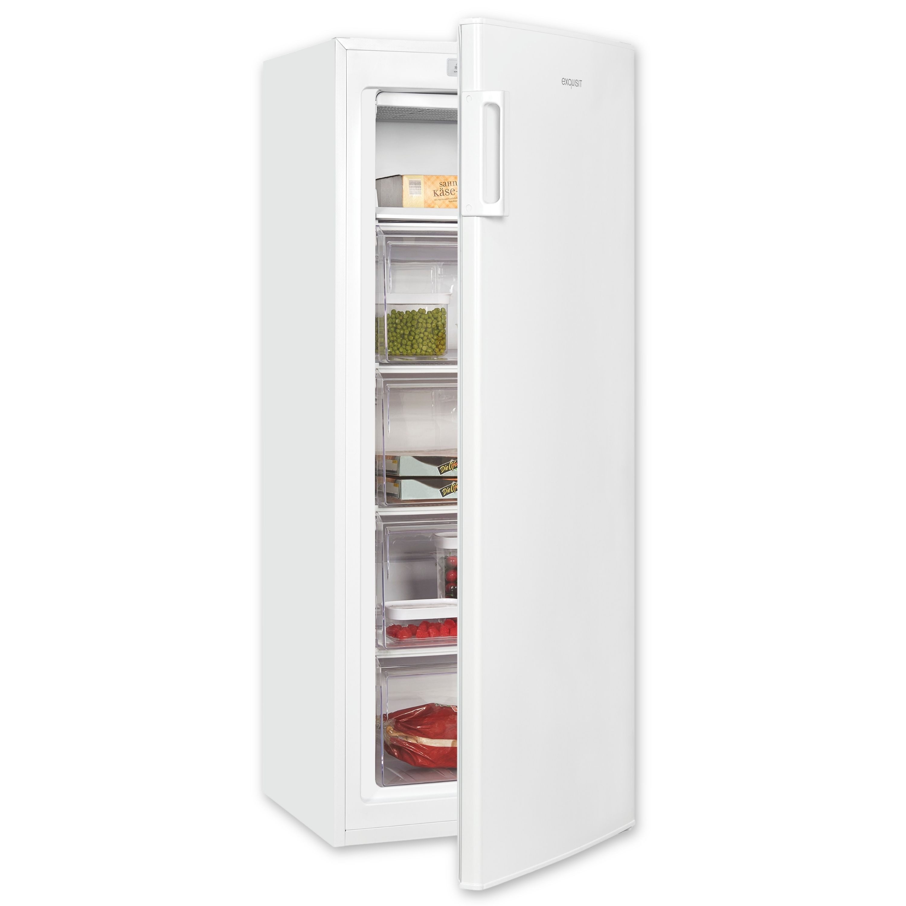 exquisit Gefrierschrank GS5230-HE-040D, 142.6 cm hoch, 54.4 cm breit, Schnellgefrieren, LED-Display, 4*-Gefrieren