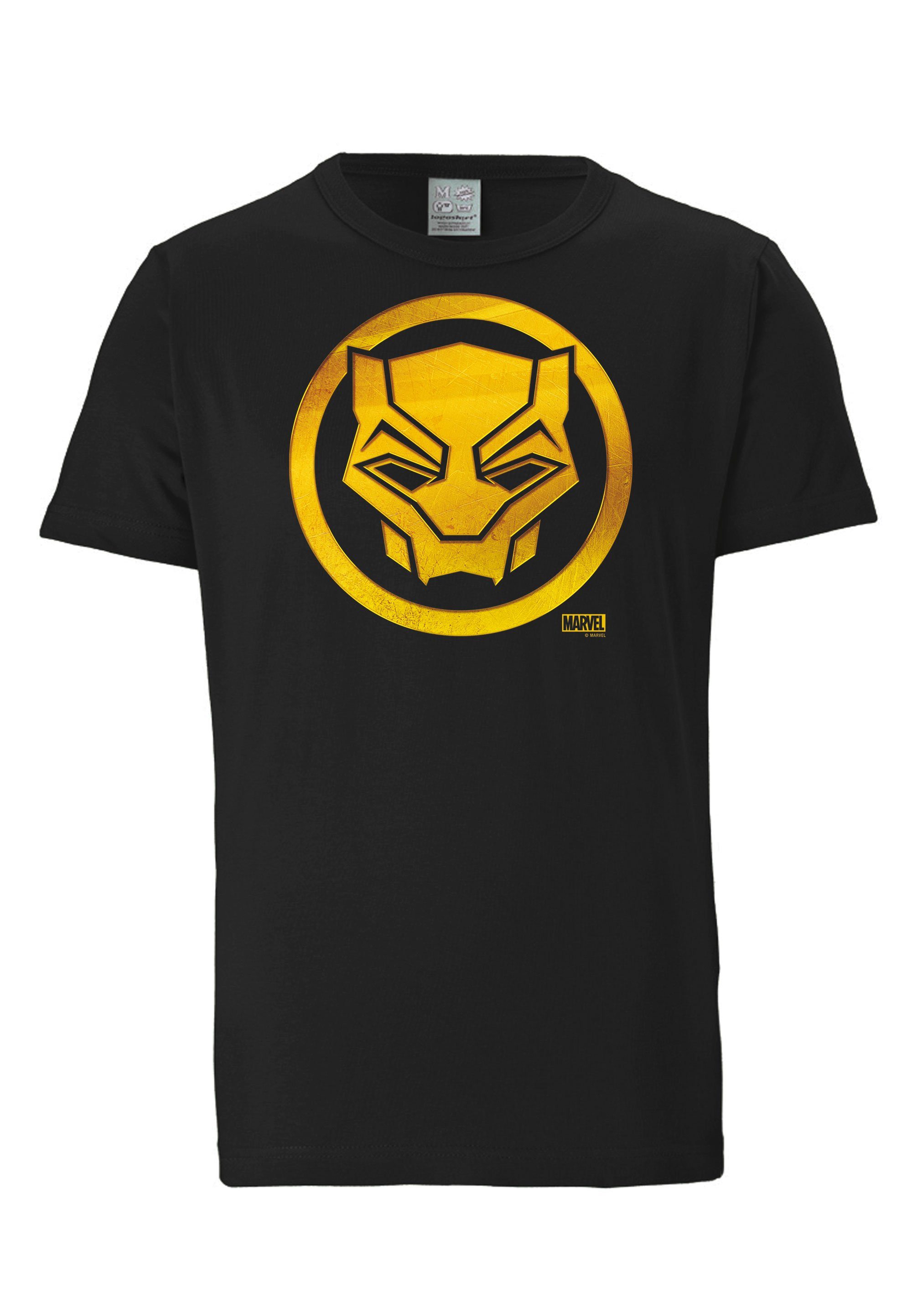 LOGOSHIRT T-Shirt Marvel - Black Panther Logo mit Black Panther-Logo