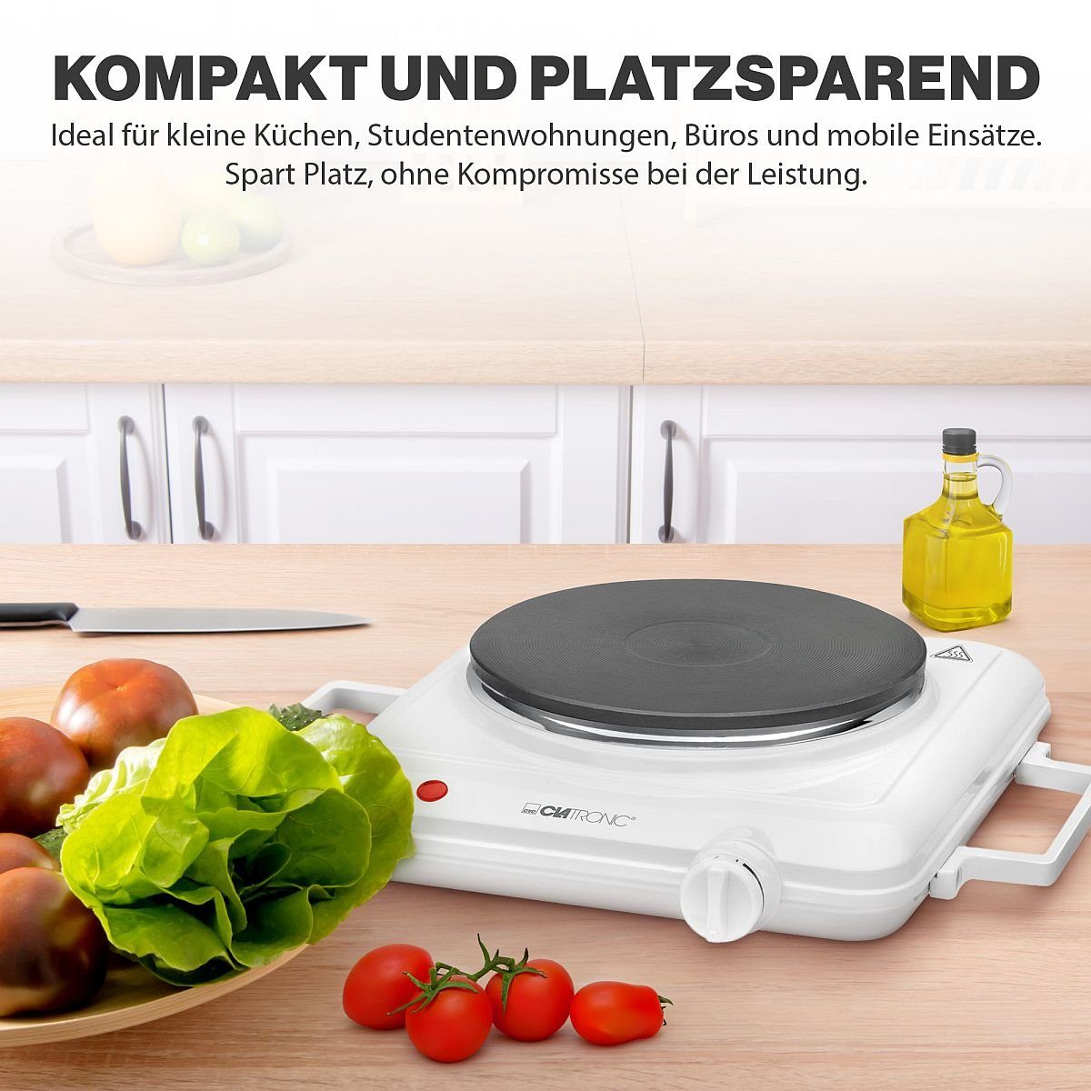 Ø mm Einzelkochplatte EKP CLATRONIC ca. Camping, 180 3582, 1500W, Büro, Küche, für