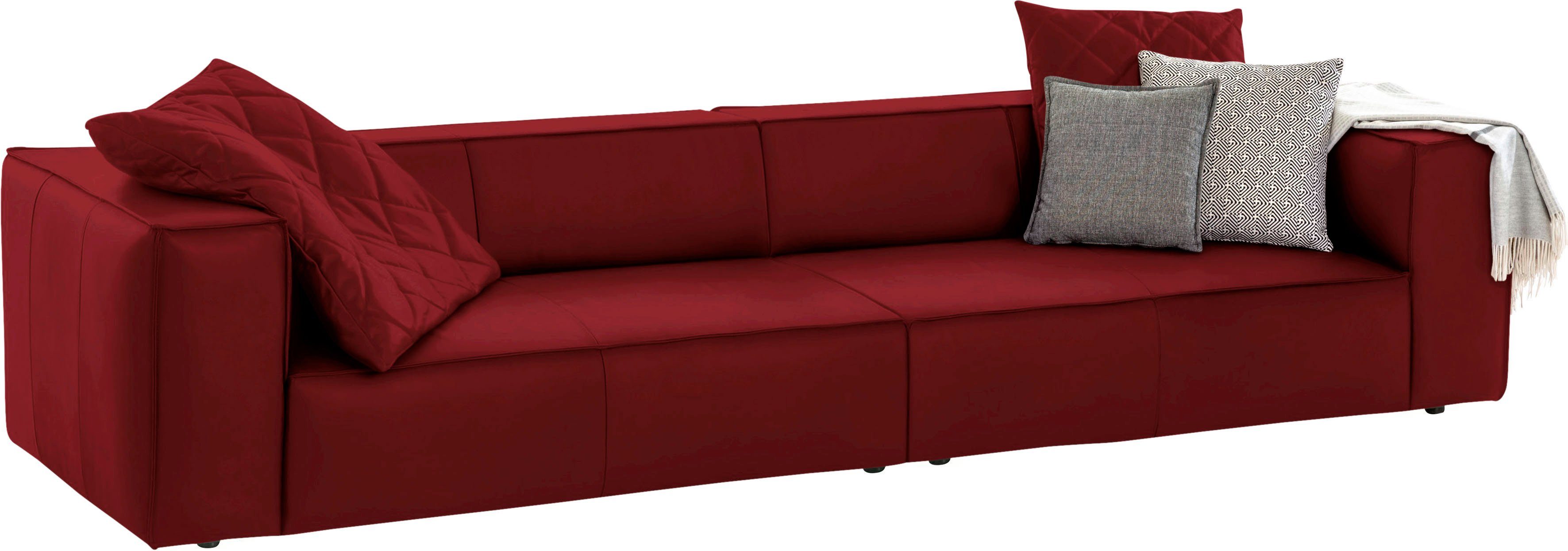 W.SCHILLIG 4-Sitzer around-the-block Mega Sofa, viel Platz, Breite 300cm, bequem, mit eleganter Biese, mit Federkern