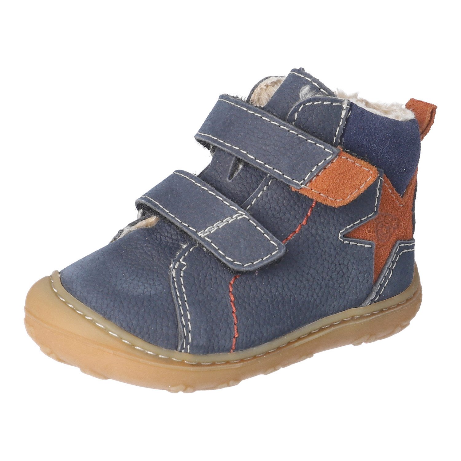 PEPINO by RICOSTA GENO, WMS: mittel Lauflernschuh Babyschuh mit Kontrastnähten, Größenschablone zum Download