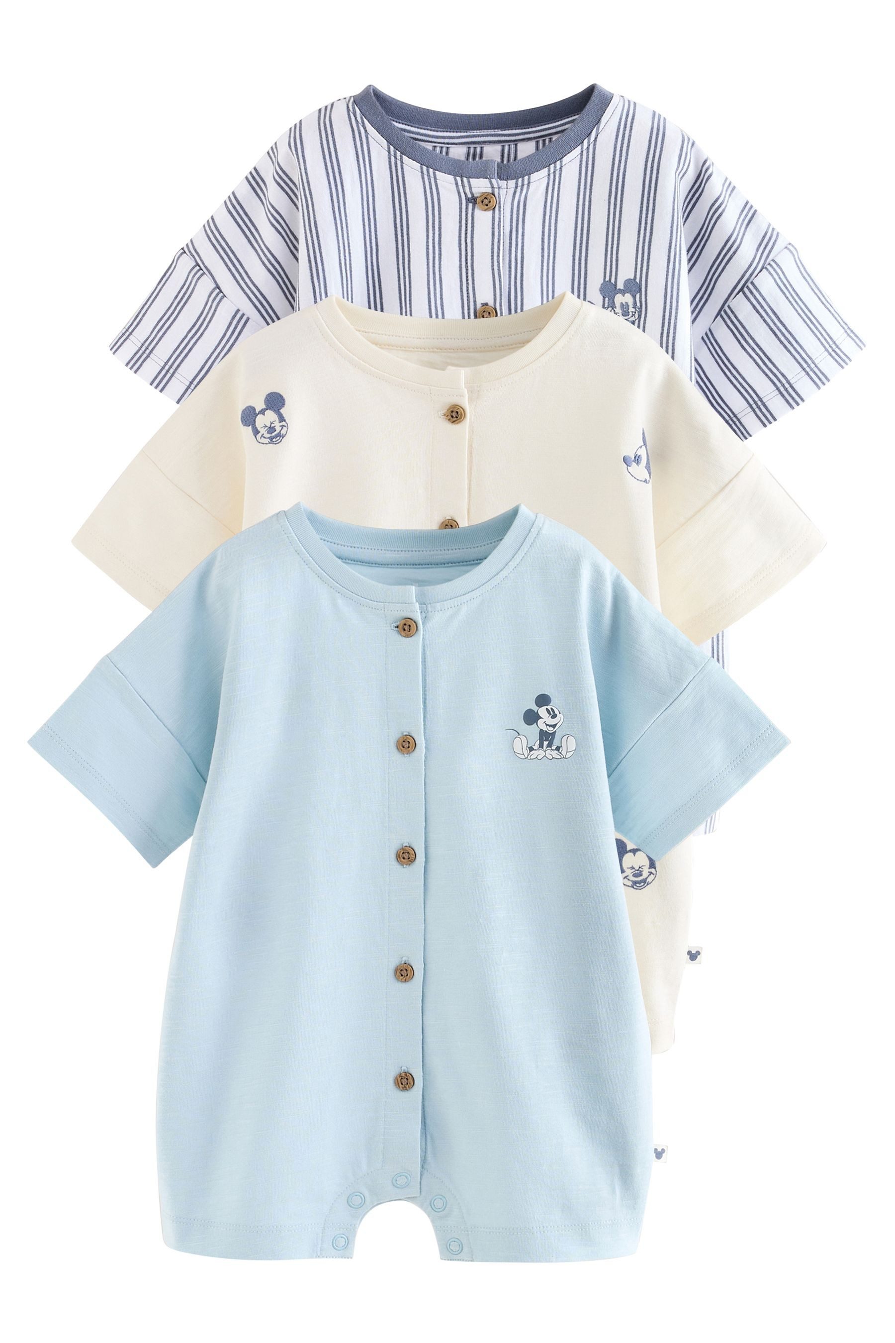 Next Strampler 3er-Pack Jersey-Babystrampler, Mickey Mouse (3-tlg)