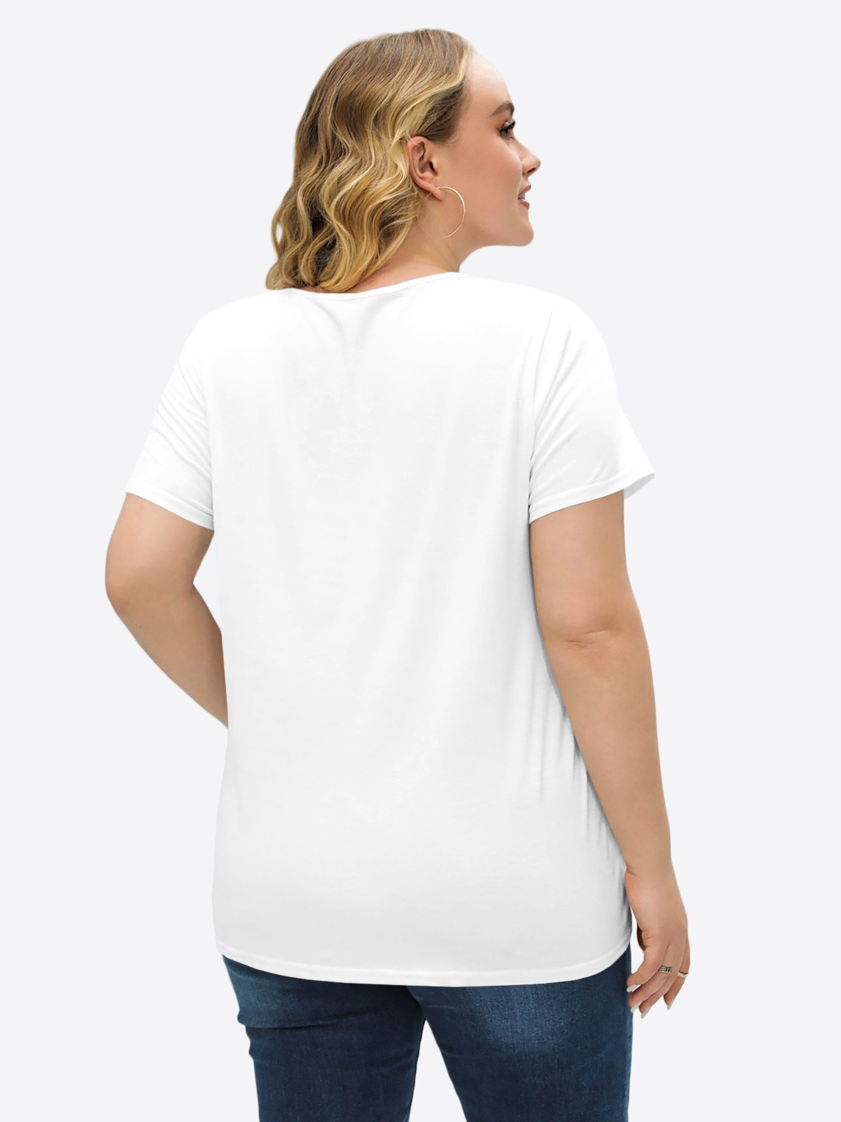 Imily Bela Oversize-Shirt Damen Sexy lockeres T-Shirt (Packung, 1-tlg., 1per-Pack) Einfarbig