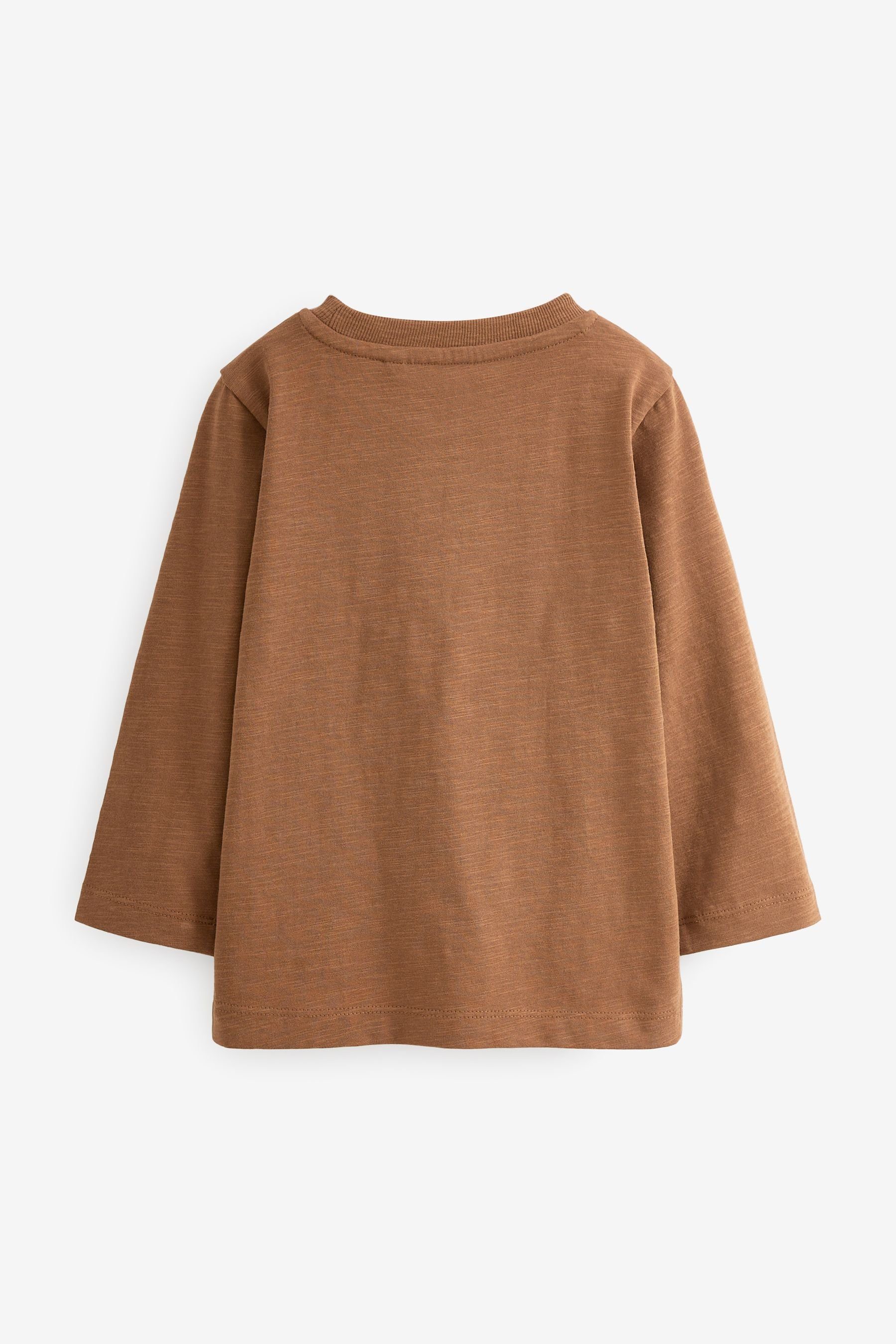 (1-tlg) Brown Rust Next Einfarbiges Langarmshirt Shirt