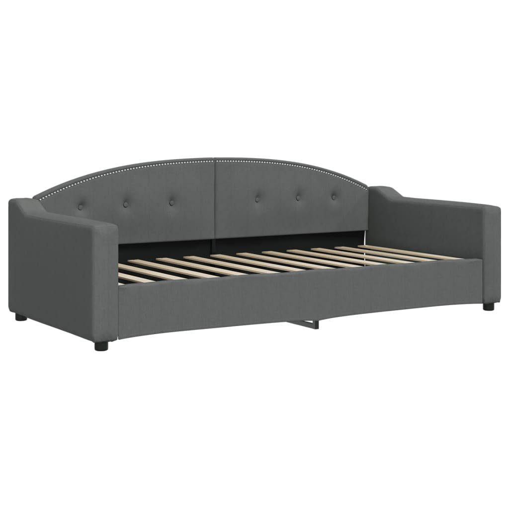 vidaXL Gästebett 90 x 200 cm Tagesbett Dunkelgrau 90x200 cm Stoff Gästebett Schlafsofa