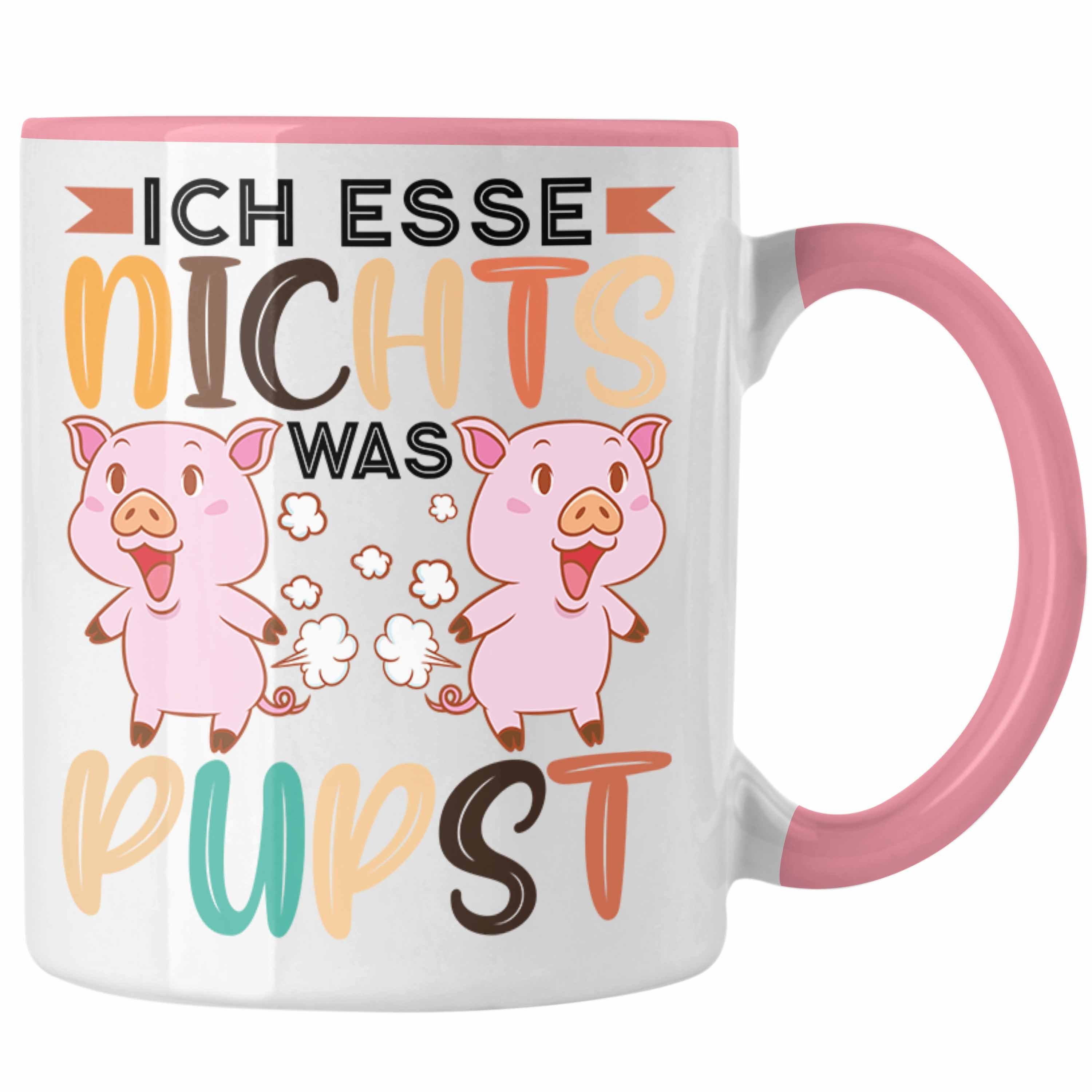 Geschenk Trendation Ich Spruch Tasse Geschenkidee Esse Pupst Spruch - Rosa Vegan Trendation Was Tasse Lustiger Veganer Nichts Lebensweise Veganerin Vegane