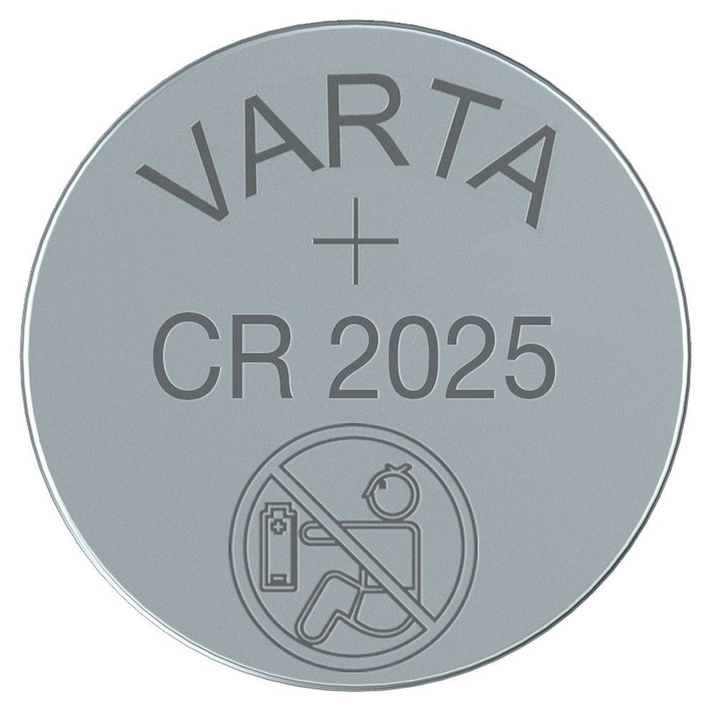 VARTA Varta CR2025 2er Blister Lithium Knopfzelle Knopfzelle, (3 Volt V), Hohe Lebensdauer bis 10 Jahre