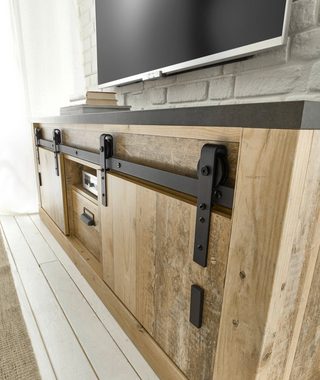 Furn.Design Lowboard Stove (Flat-TV Unterschrank in Used Wood, Breite 200 cm), mit Schiebetüren, Soft-Close