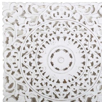 Casa Moro Holzbild Orientalisches Holz Mandala Ramez 55x55 cm Shabby Chic Weiß, Blumen (Fensterdeko Wanddeko, 1 St), Ramadan Wandbild Ornament Deko MD1009