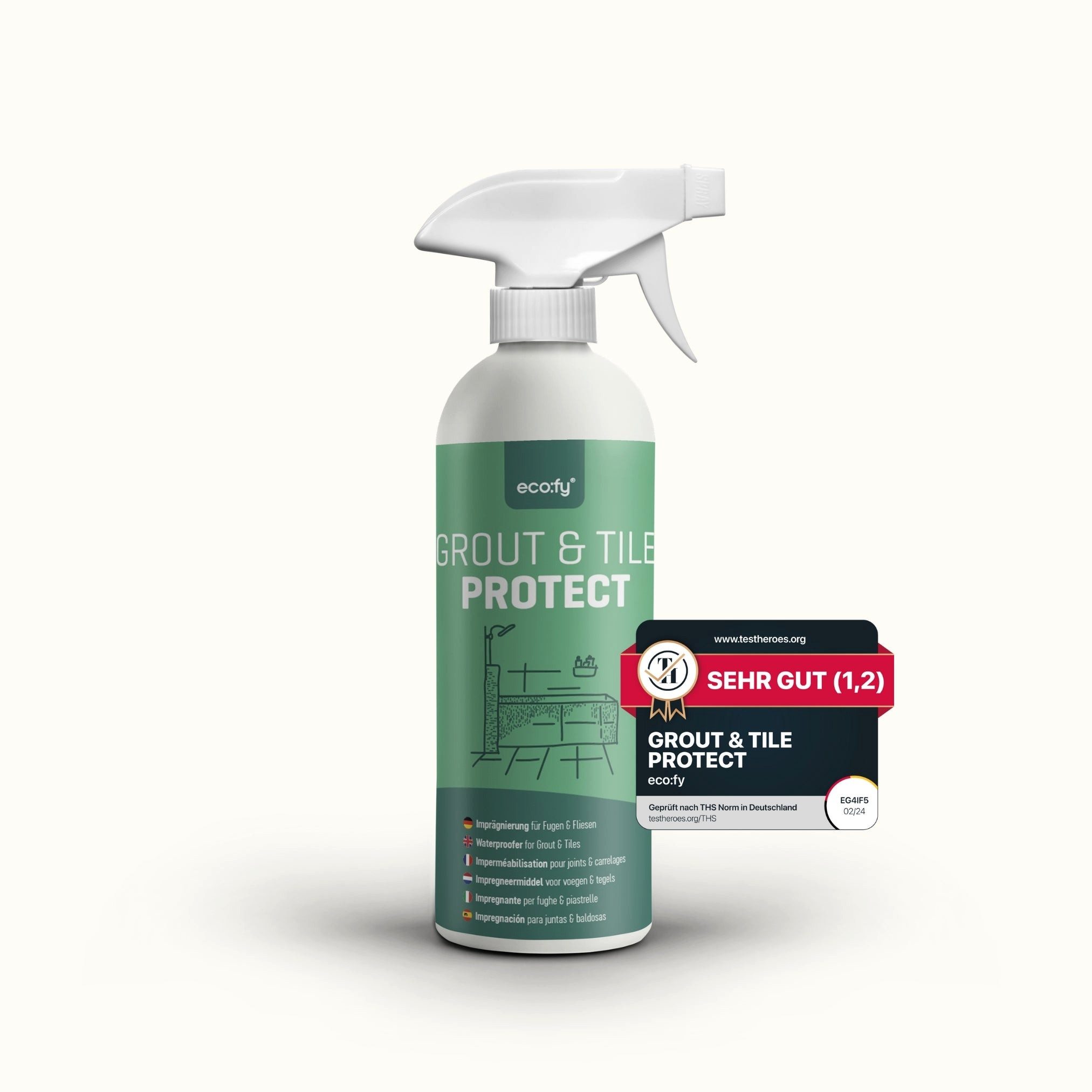eco:fy Fliesen & Fugen Imprägnierung Imprägnierspray (1 St), Starker Schutz vor Wasser, Schimmel und Schmutz
