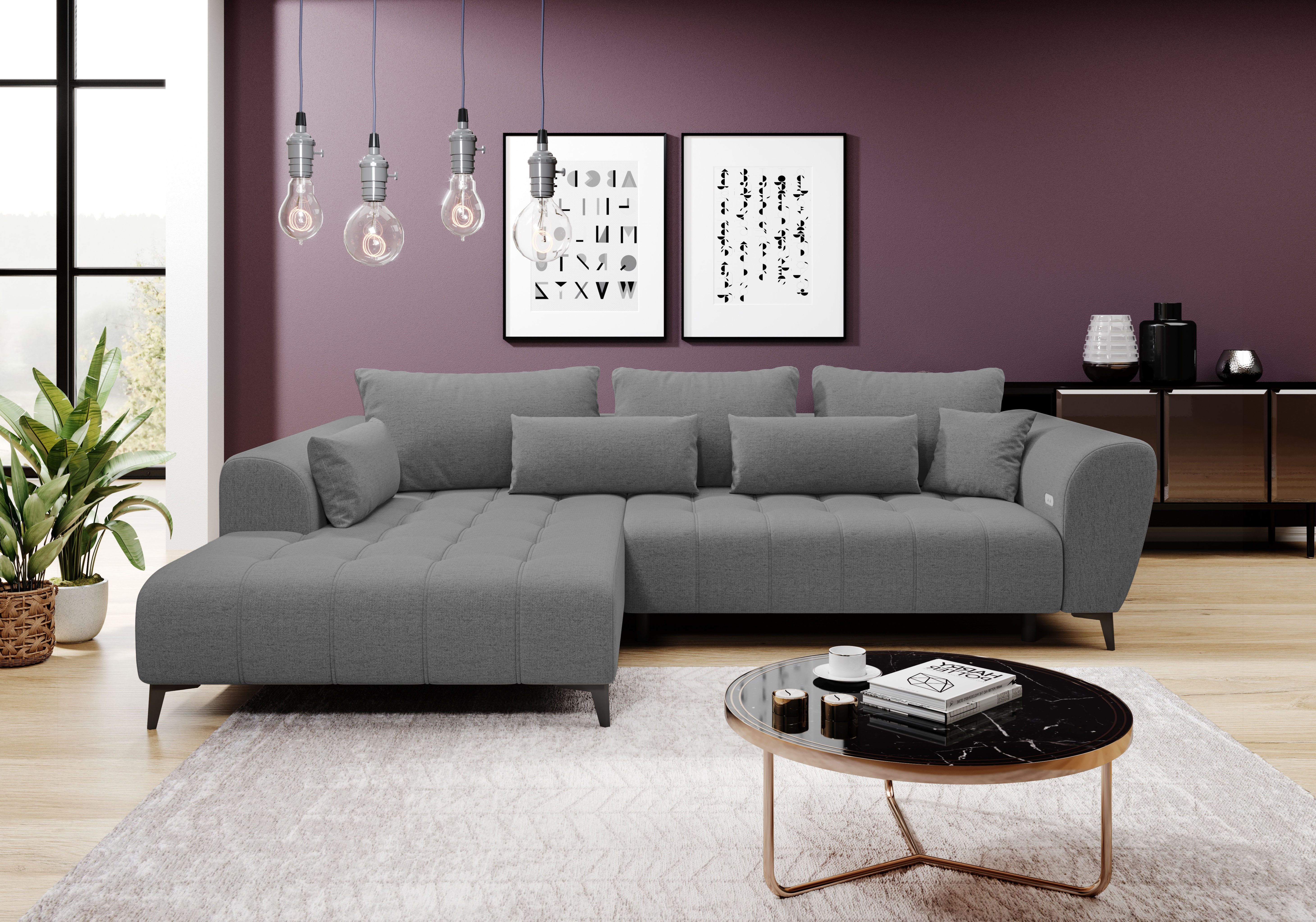 WERK2 Ecksofa Garay, XXL-Liegefläche: elektrisch ausziehbar auf ca. 228×126 günstig online kaufen