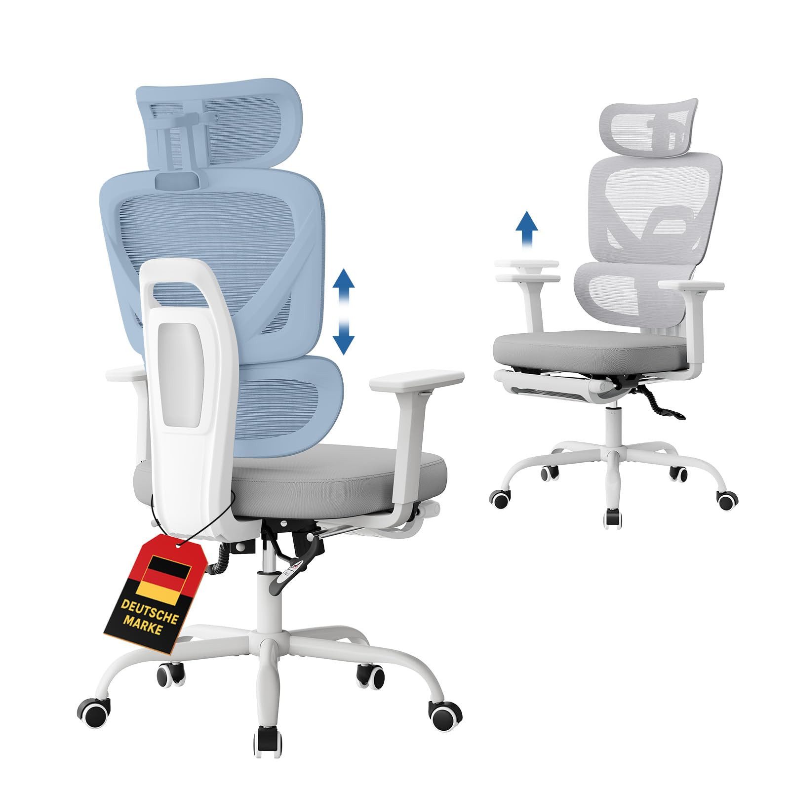 Woltu Bürostuhl, Schreibtischstuhl ergonomisch drehbar und höhenverstellbar