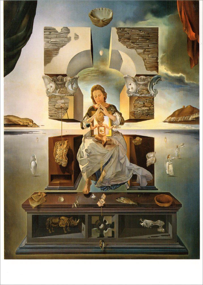 Postkarte Kunstkarte Salvador Dalí "Die Madonna von Port Lligat"