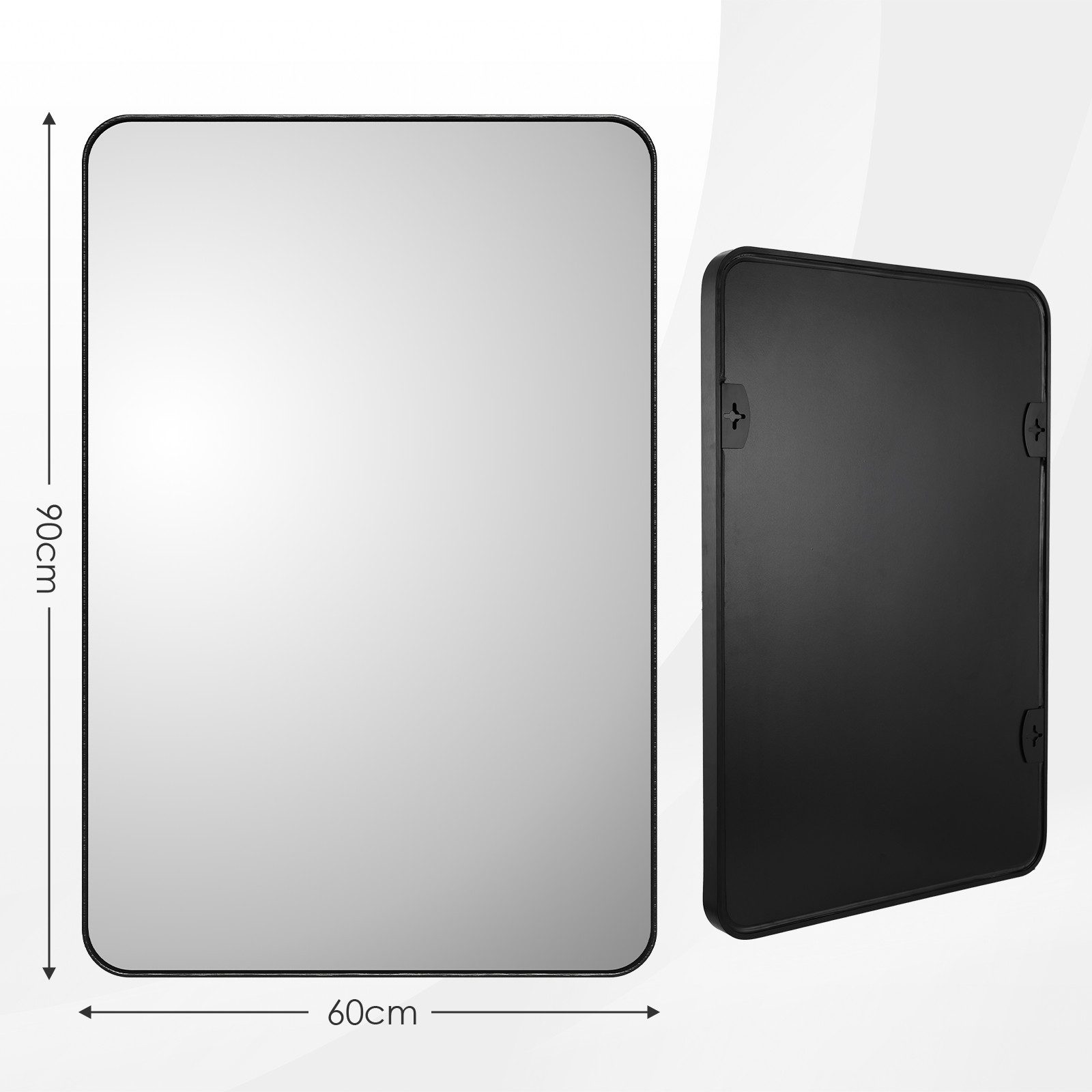 TLGREEN Wandspiegel (Eckig Metall Alu Rahmen Spiegel, 90x60cm Luxus Rechtec günstig online kaufen