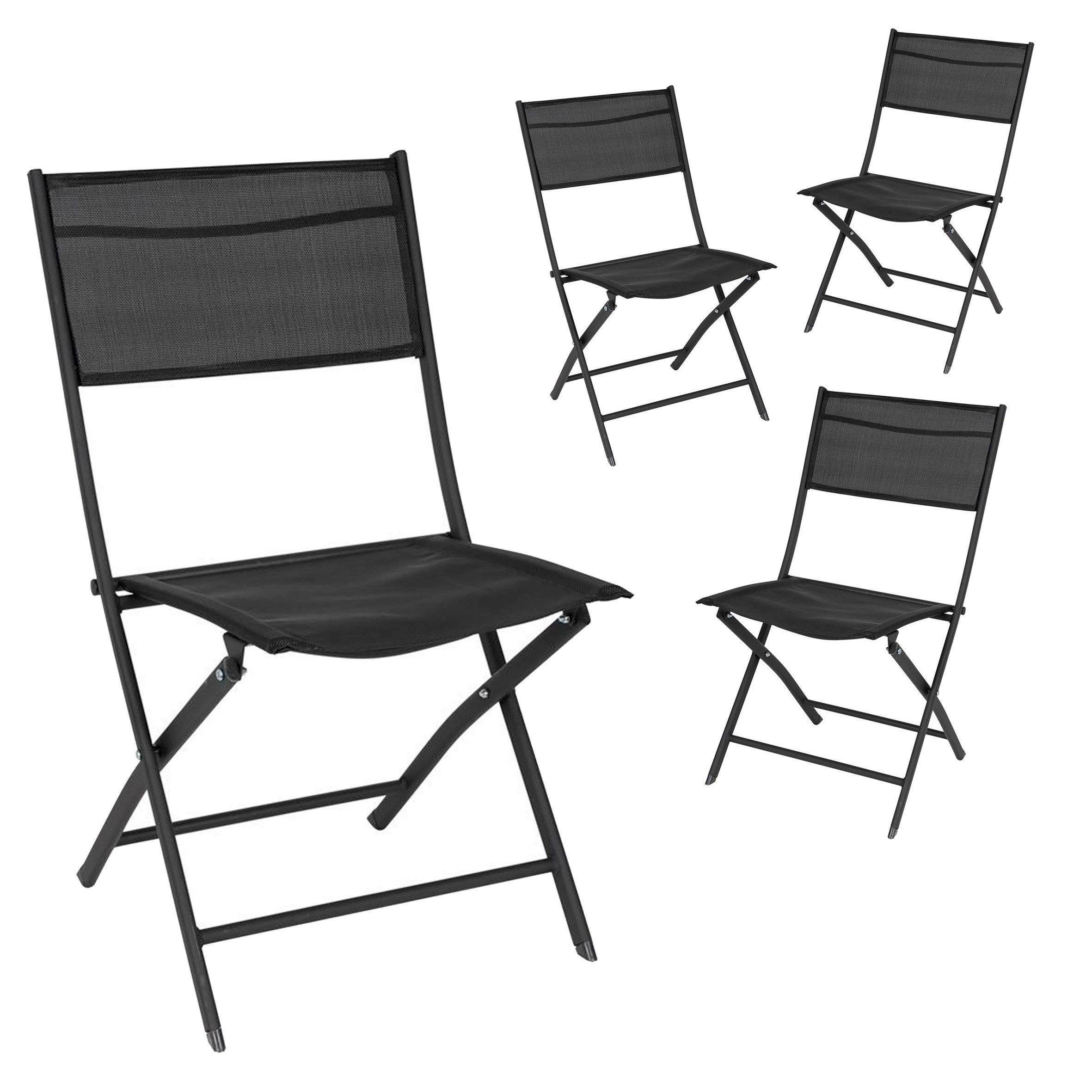 Spetebo Gartenstuhl Balkon Klappstuhl schwarz 83 günstig online kaufen