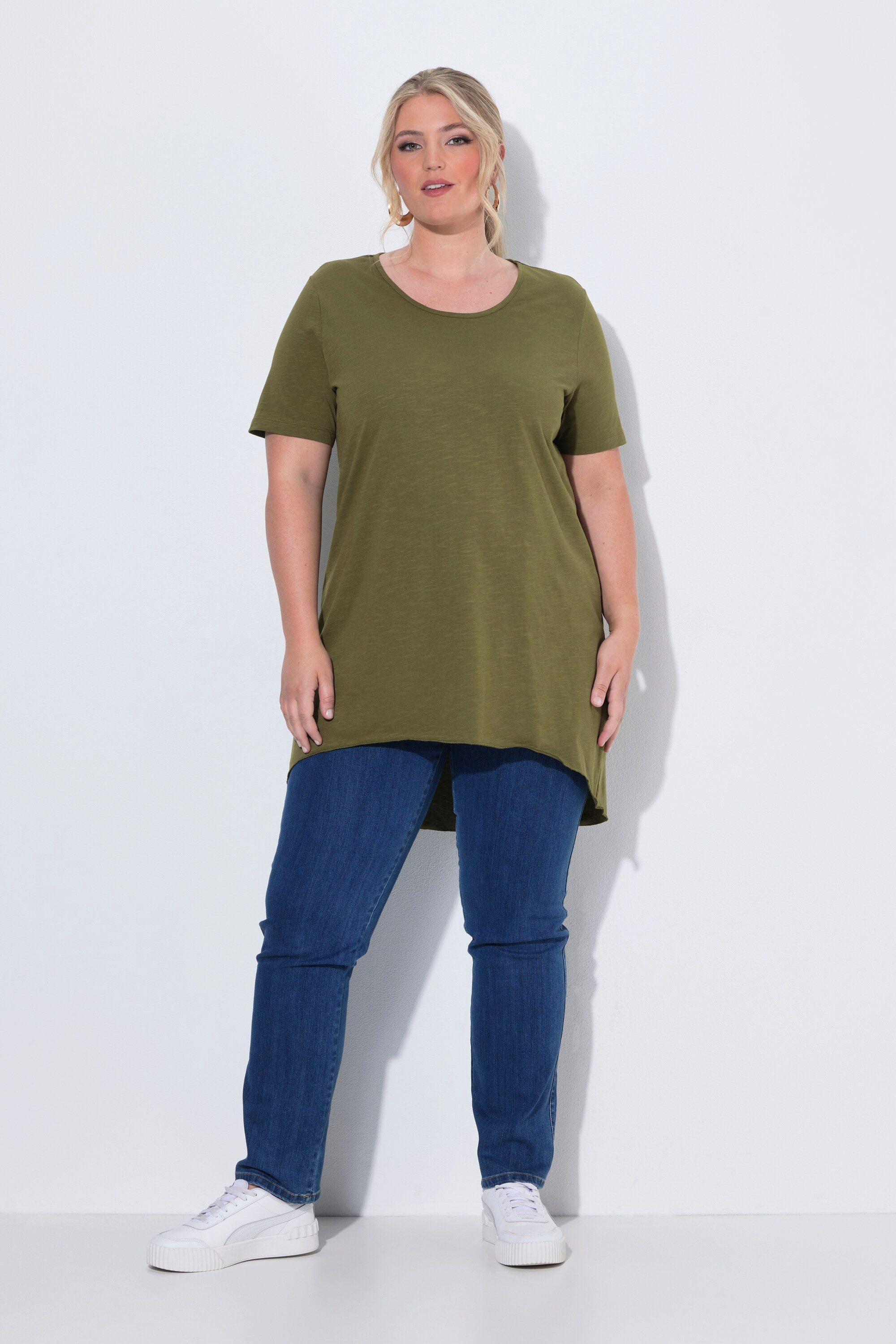 MIAMODA T-Shirt T-Shirt A-Linie Saum hinten länger