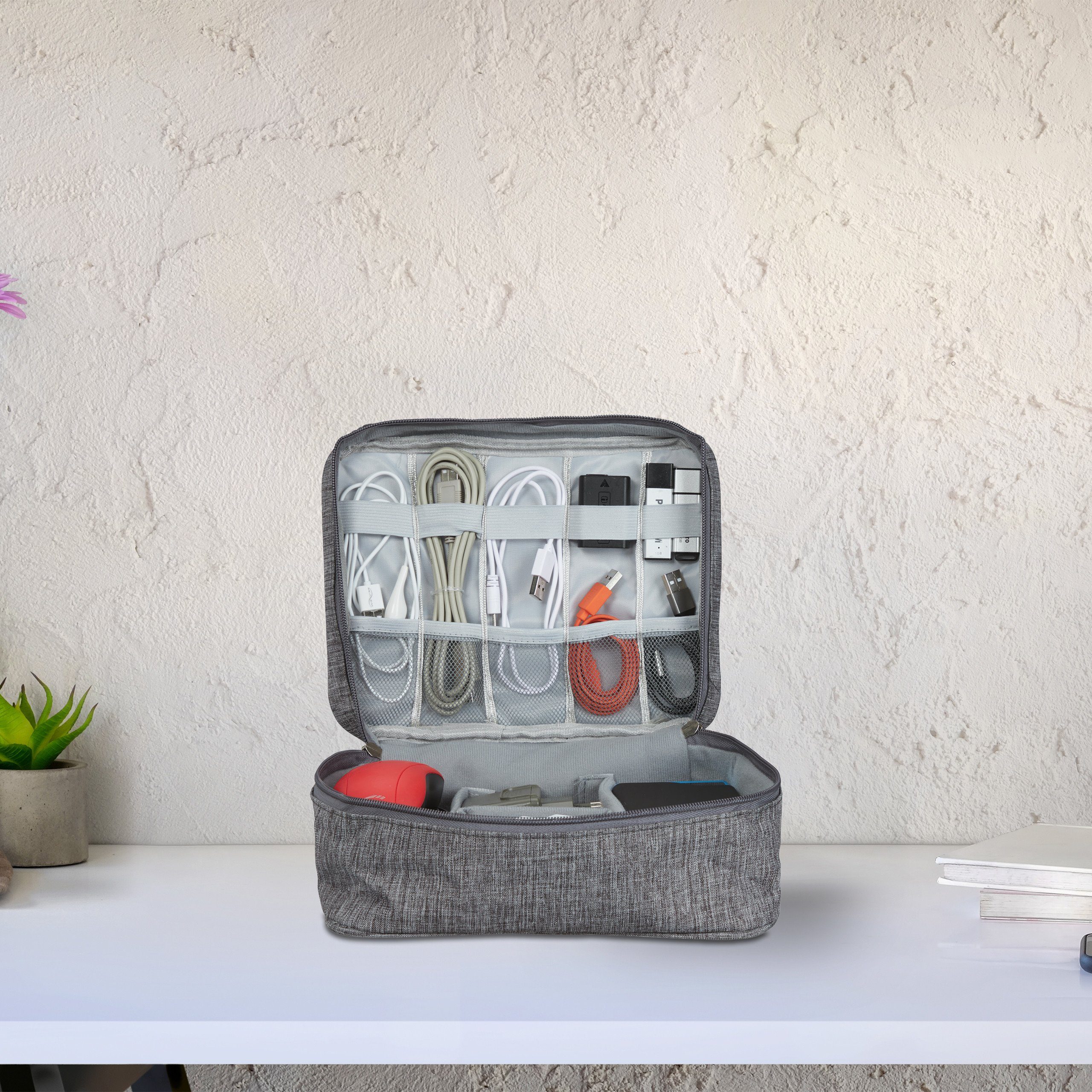 relaxdays Aufbewahrungstasche Kabeltasche Organizer