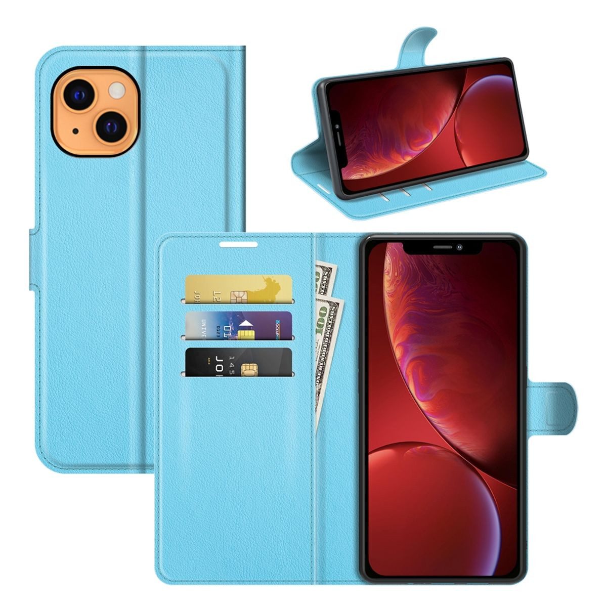 König Design Handyhülle Apple iPhone 13, Schutzhülle Schutztasche Case Cover Etuis Wallet Klapptasche Bookstyle