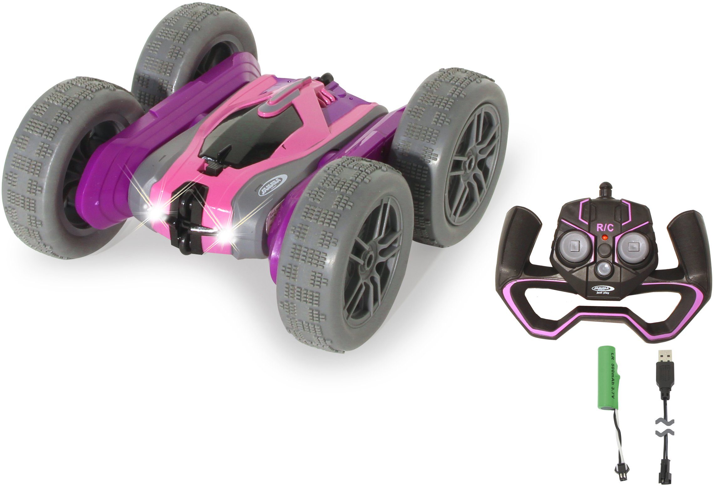 Jamara SpinX LED-Licht lila-rosa, zuschaltbarem mit Stuntcar 2,4GHz, RC-Auto