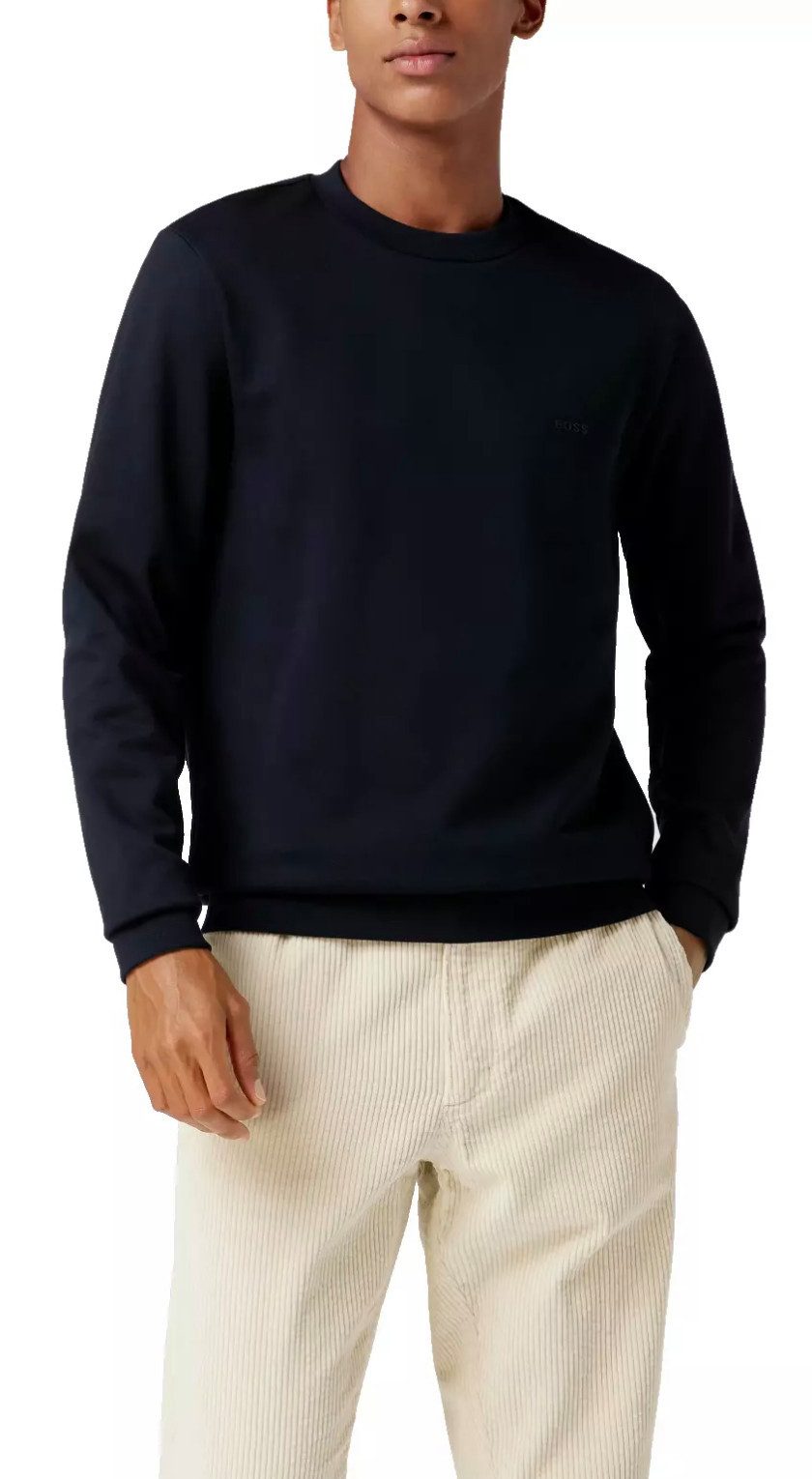 BOSS Sweatshirt Stadler 79 Sweater Subtilen Logo-Print - Regular Fit – Gerader Schnitt