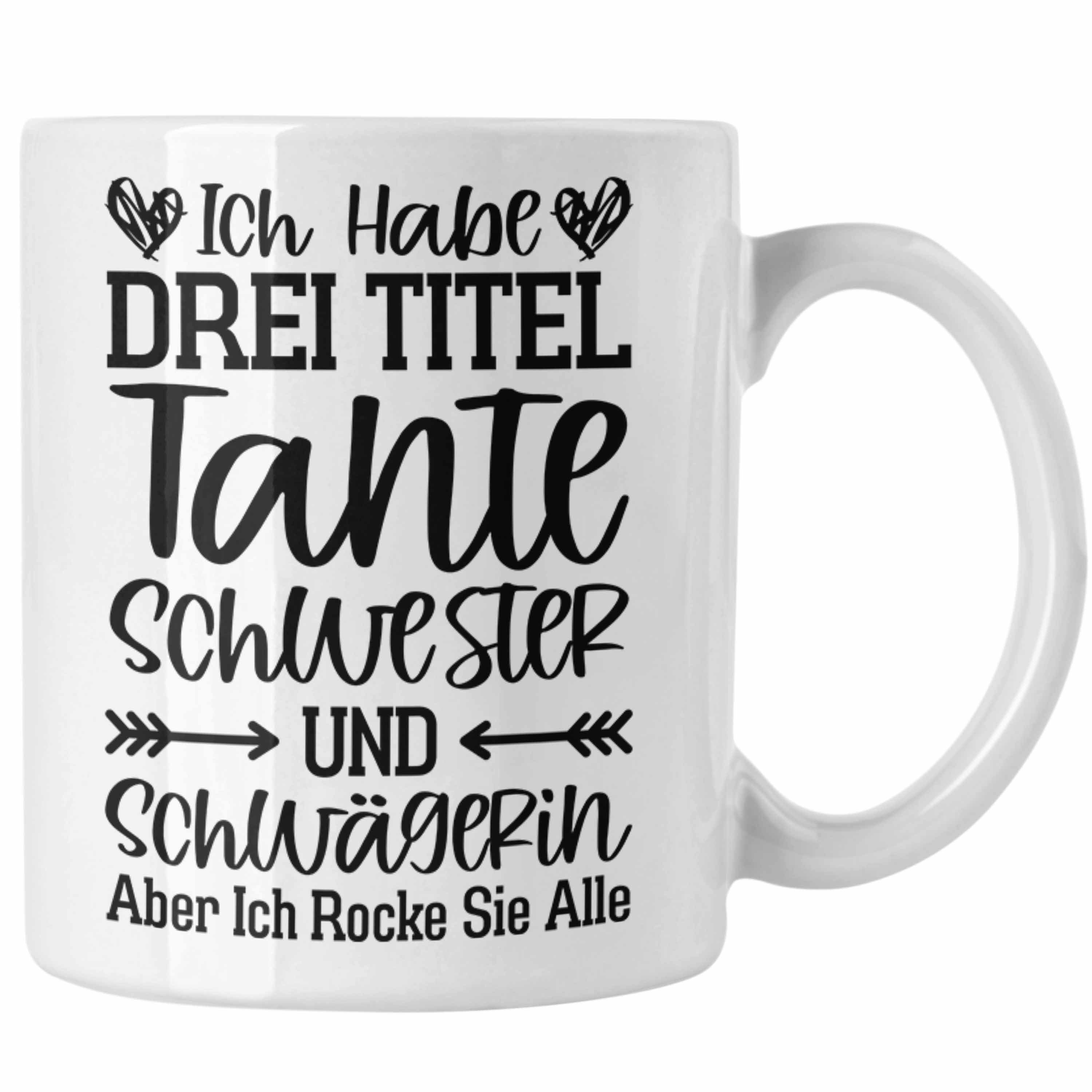 Trendation Tasse Trendation - Beste Tante Geschenk Tasse mit Spruch für Tante Weihnachten Lieblings Schwester Tante Schwägerin Weiss