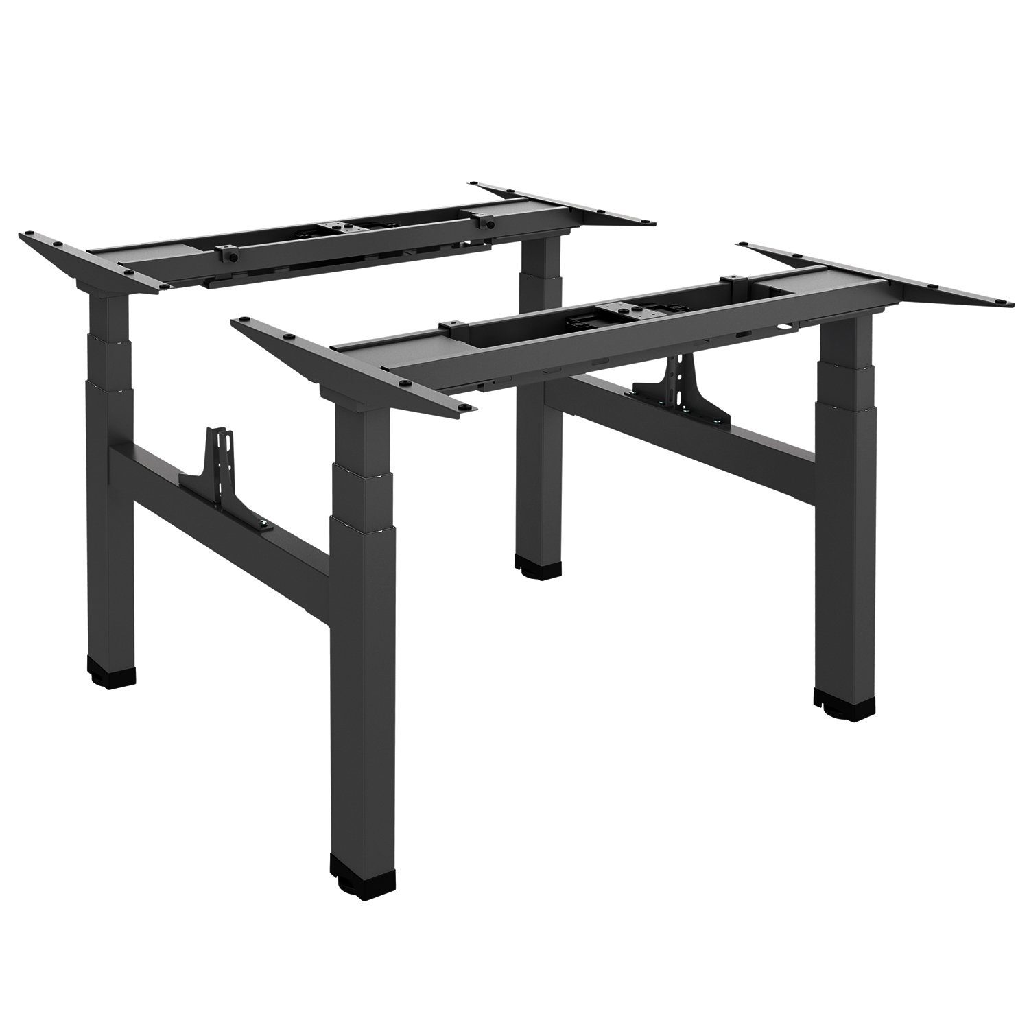 Ergo Office Schreibtisch ER-404, Doppeltischgestell Sitz-Steh-Schreibtisch ohne Tischplatte bis 2x125kg Schwarz