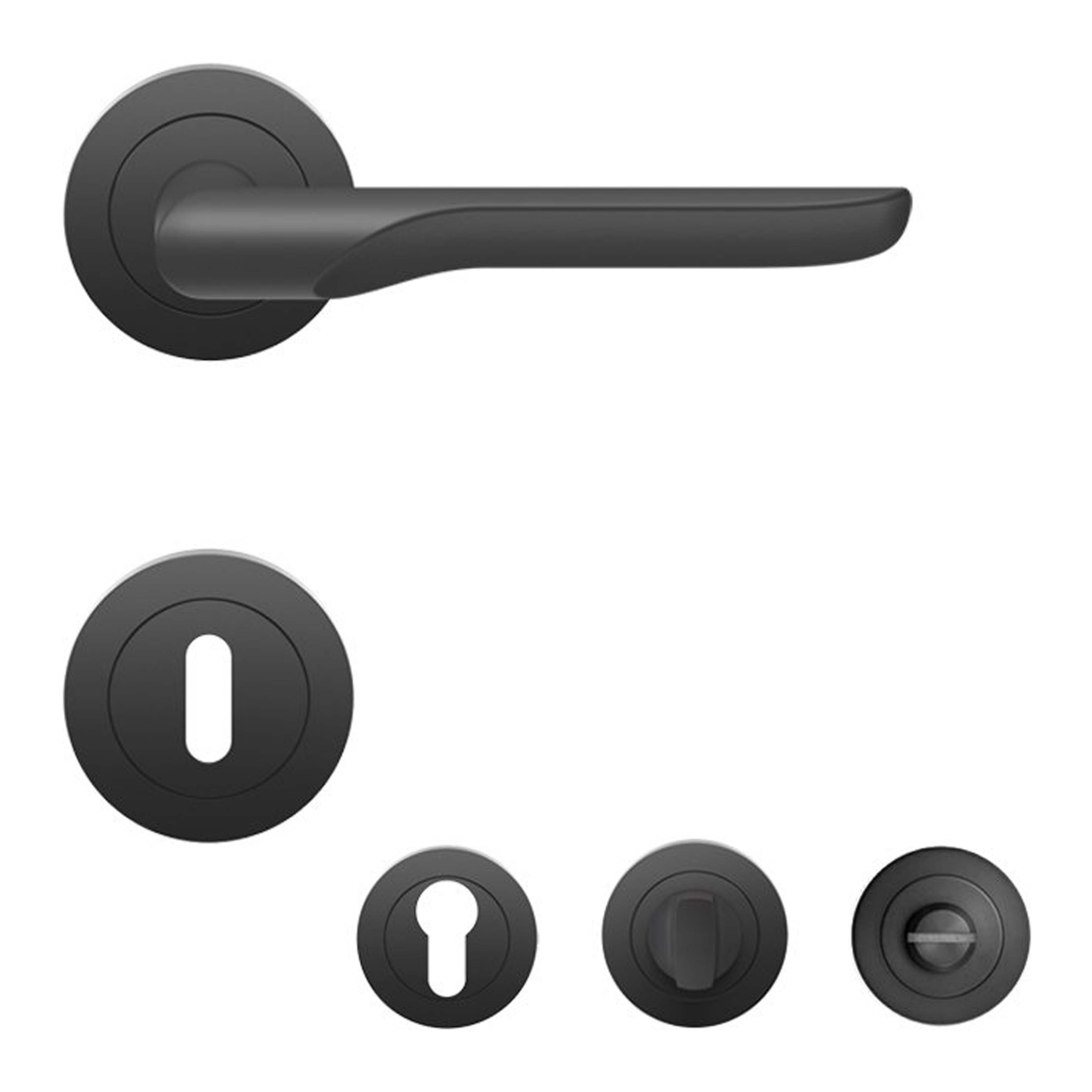 Karcher Design Türgriffpaar Maranello, Drücker außen, Edelstahl, Kosmos Schwarz