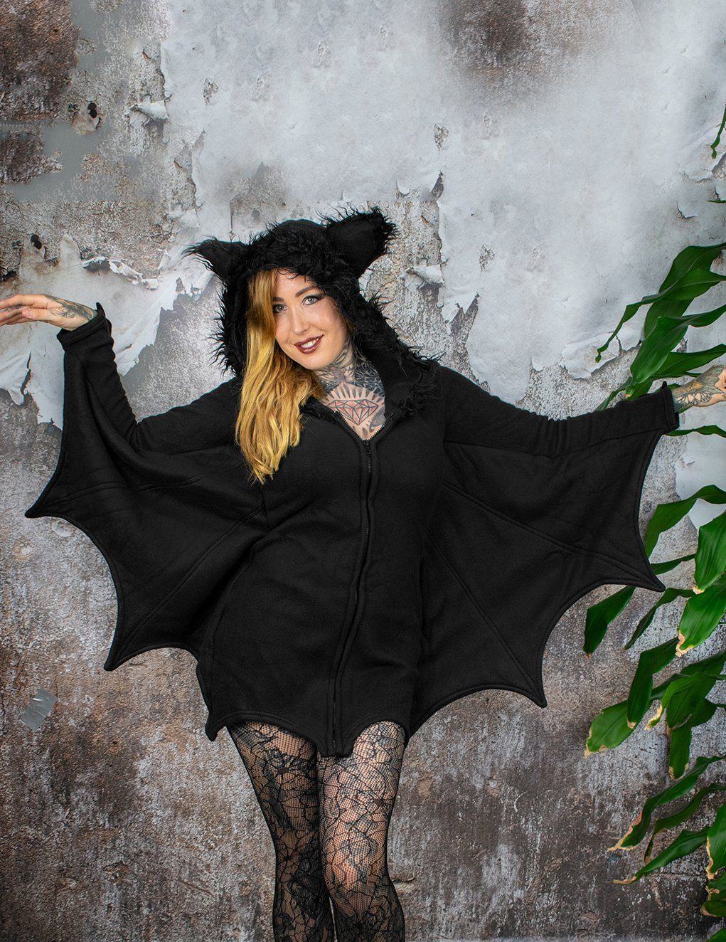 legavenue Kostüm Bezaubernde Fledermaus Halloween Plus-Size-Kostüm für Damen schwarz