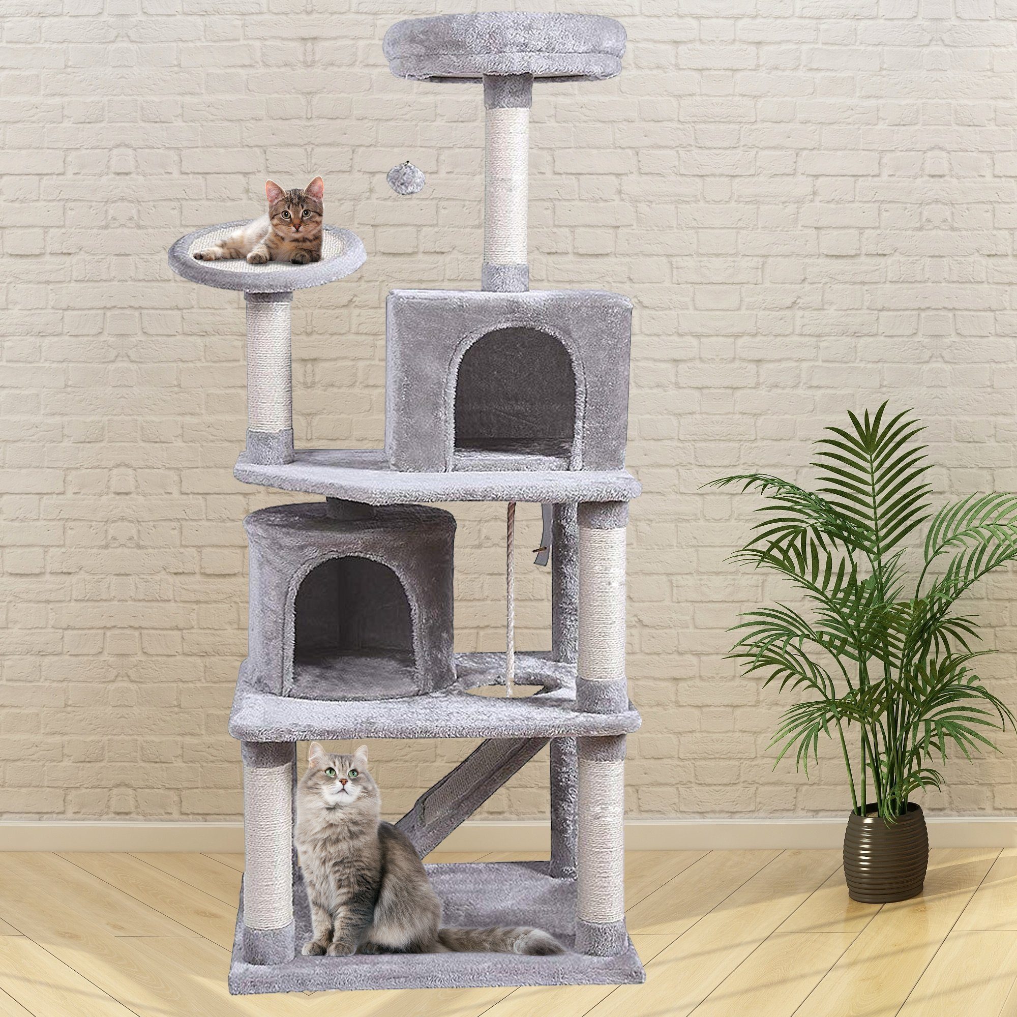 Melko Kratzbaum »Katzenkratzbaum Kletterbaum Katzenmöbel in Grau 161 cm ... - Melko Kratzbaum Katzenkratzbaum Kletterbaum Katzenmoebel In Grau 161 Cm 5 Ebenen Kratzbrett Katzenbaum Katze Kratzbaum Naturkratzbaum Katzenhaus Extra Dicke Liegeflaeche