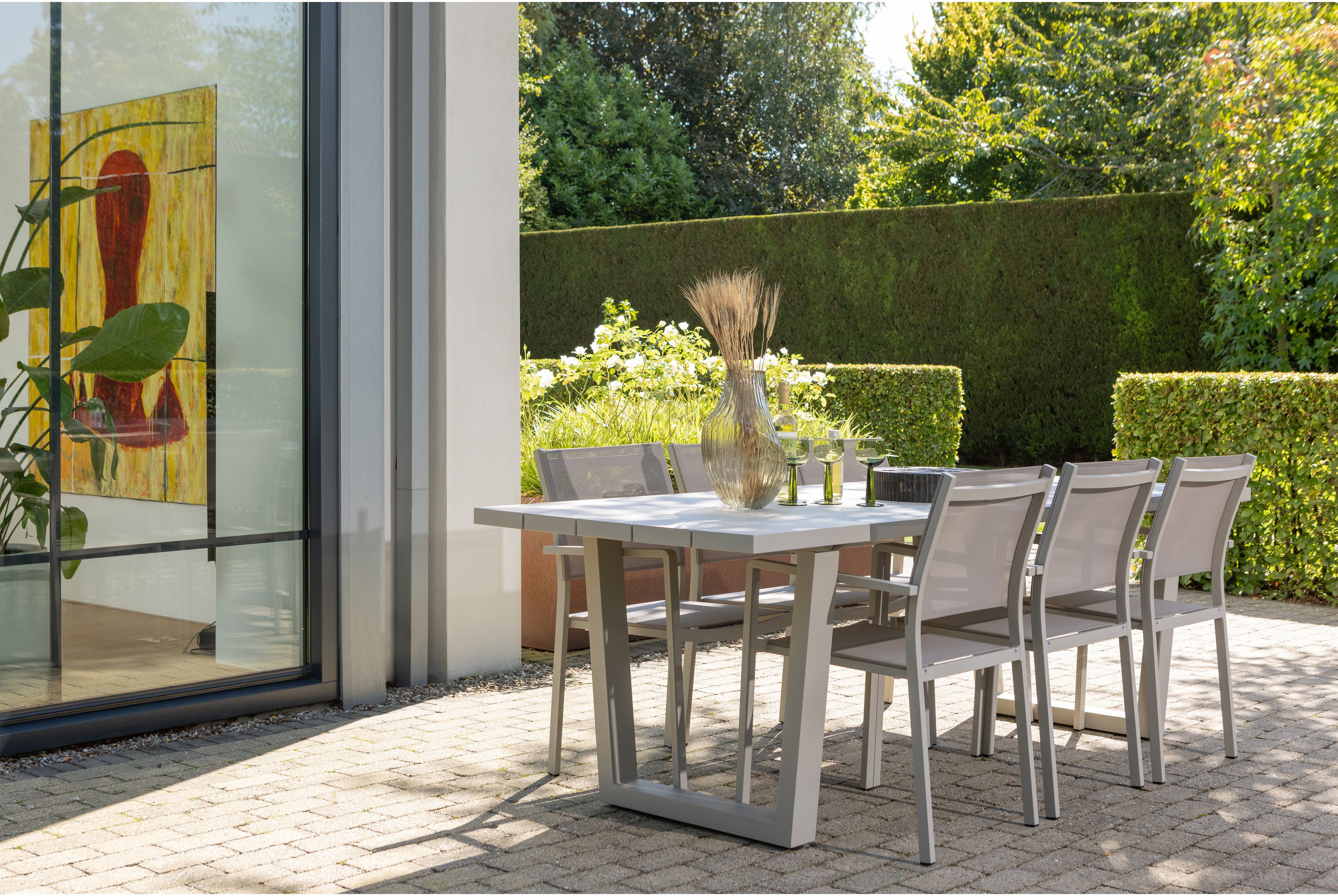 WOOOD Esstisch Bear Outdoor-Aluminium korrosionsbeständig, H 75 x B 240 x T 87 cm, Leichtgewichtig, Tragkraft 150 kg, einfach zu montierbar