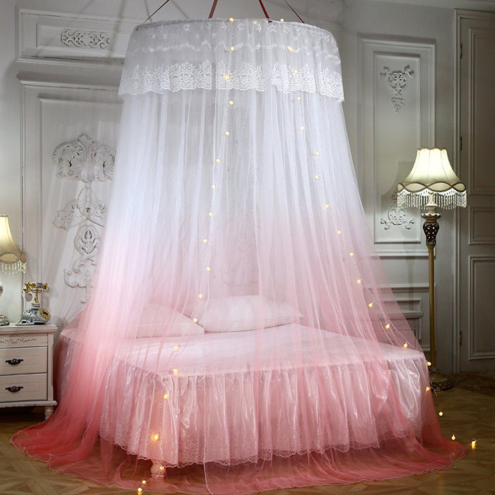 Moskitonetz Farbverlauf, mit Haken, Deckenmontiertes, für Prinzessin Zelt Bett