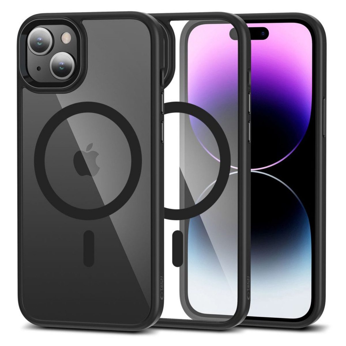 TECH PROTECT Handyhülle MagMat Schutzcase mit Magnetfunktion Kompatibel mit iPhone 15 6,1, Schutzcase mit Magnetfunktion und griffiger TPU Struktur