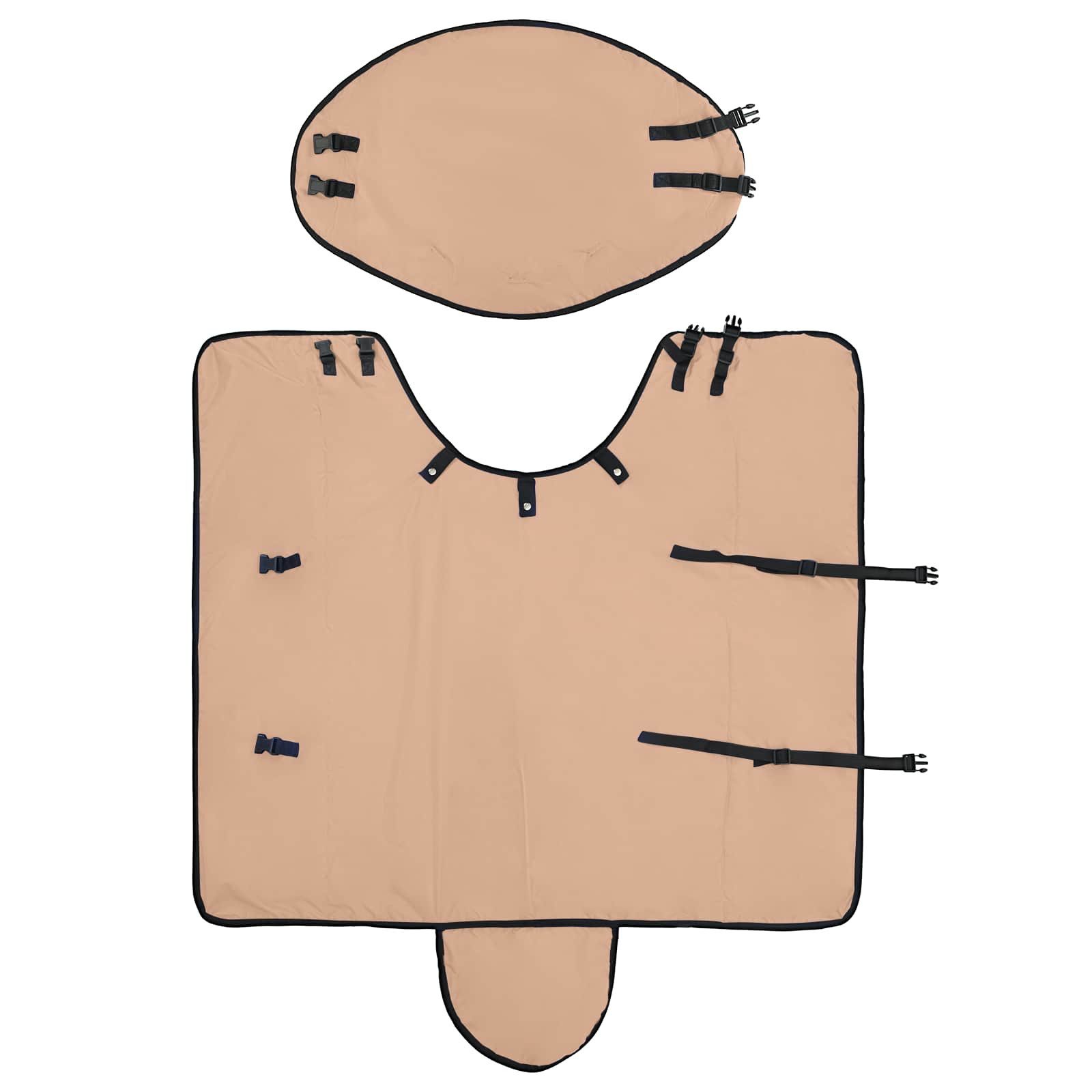 vidaXL Tierdecke Pferdedecke Cappuccino 155 cm Polyester