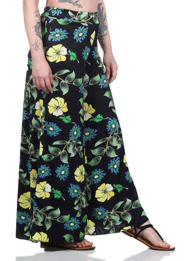 Aurela Damenmode Palazzohose Damen Culotte mit weitem Bein sommerlicher Hosenrock mit besonders weitem Bein für ein luftiges Tragegefühl, Größe 38-42