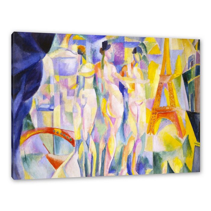 Pixxprint Leinwandbild Robert Delaunay - Die Stadt Paris Wanddekoration (1 St) Leinwandbild fertig bespannt inkl. Zackenaufhänger