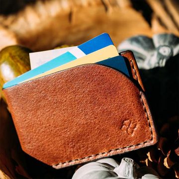 QIRAS Geldbörse Duke - Kartenetui Geldbörse Smart Wallet Portemonnaie Extra Klein (1-tlg), Zeitloses Design, handgenäht aus sorgfältig ausgewähltem Leder.