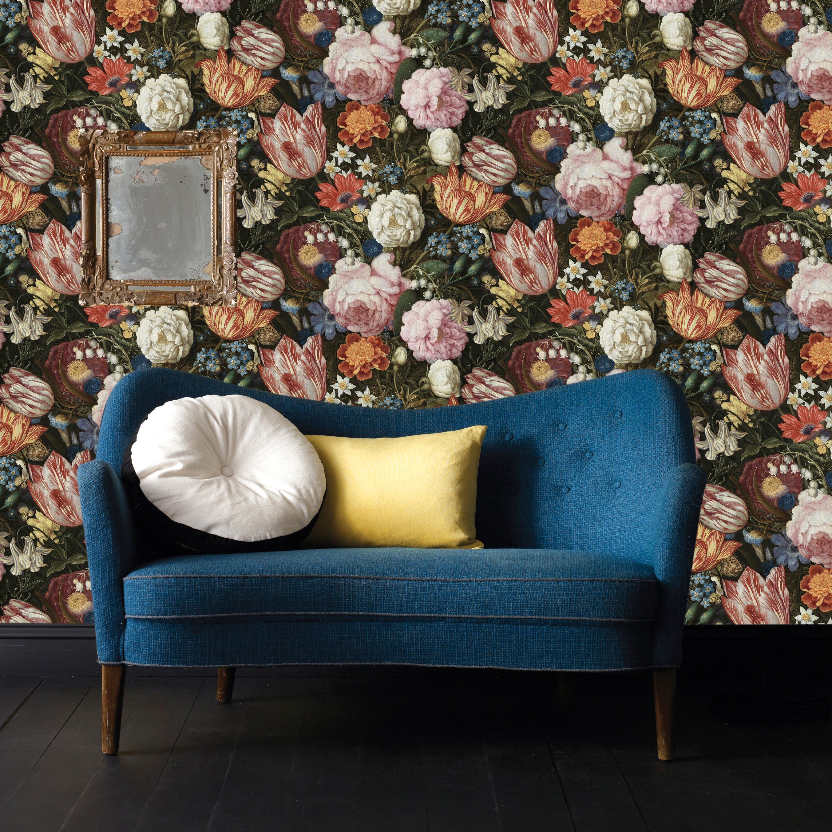 WOW Vliestapete Alte Meisters Blumen, geprägt, botanisch, Alte Meister Blumen Mehrfarbig 10mx52cm. € 34,99, (€ 6,60 pro 1 qm).