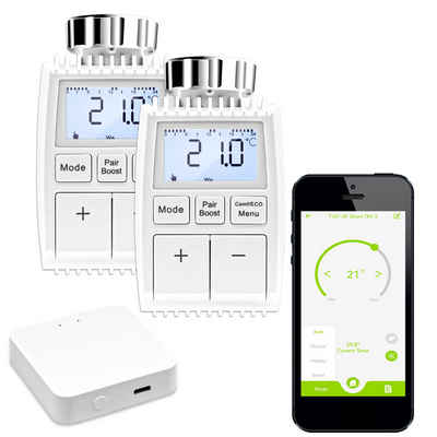 Daskoo Heizkörperthermostat Digitaler Thermostat Heizung Heizungsthermostat Smartes Thermostat, Google Assistant